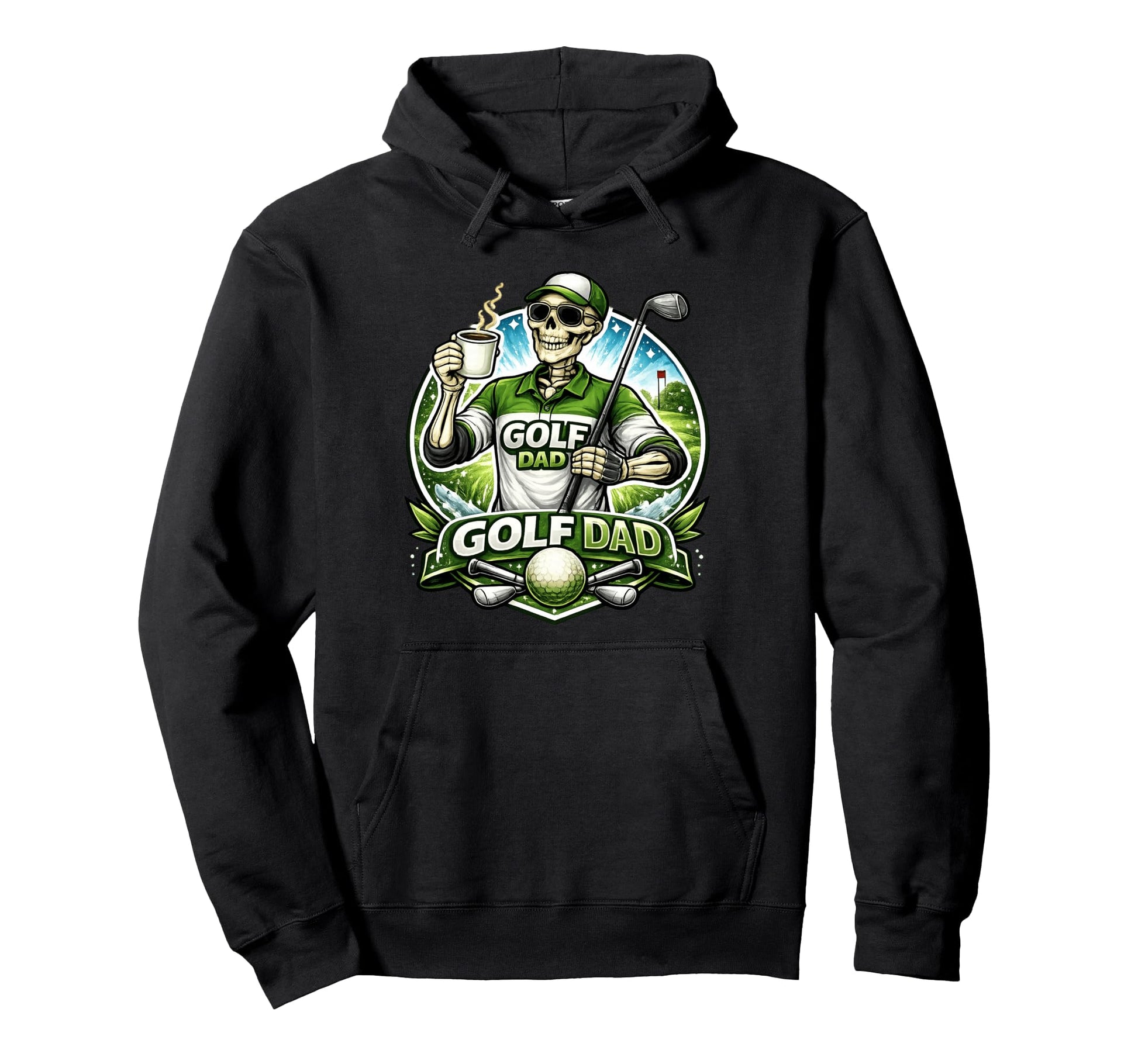 Golf Dad Funny Weekend Skeleton Hoodie - Streetwear Style for Adults - T-Shirt, Sweatshirt, Hoodie