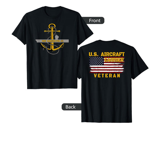 Aircraft Carrier Uss Ranger Cva T-Shirt - Casual Everyday Wear Men Women - T-Shirt, Sweatshirt, Hoodie