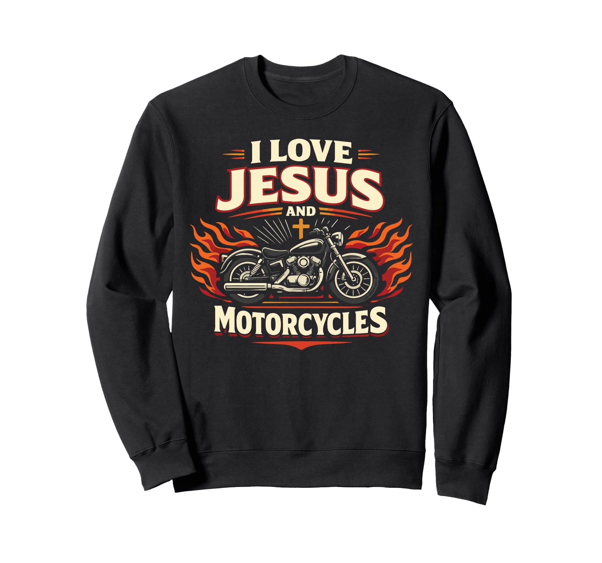 Christian Motorcycle Biker Jesus Sweatshirt - Fun Novelty Design Unisex - T-Shirt, Sweatshirt, Hoodie