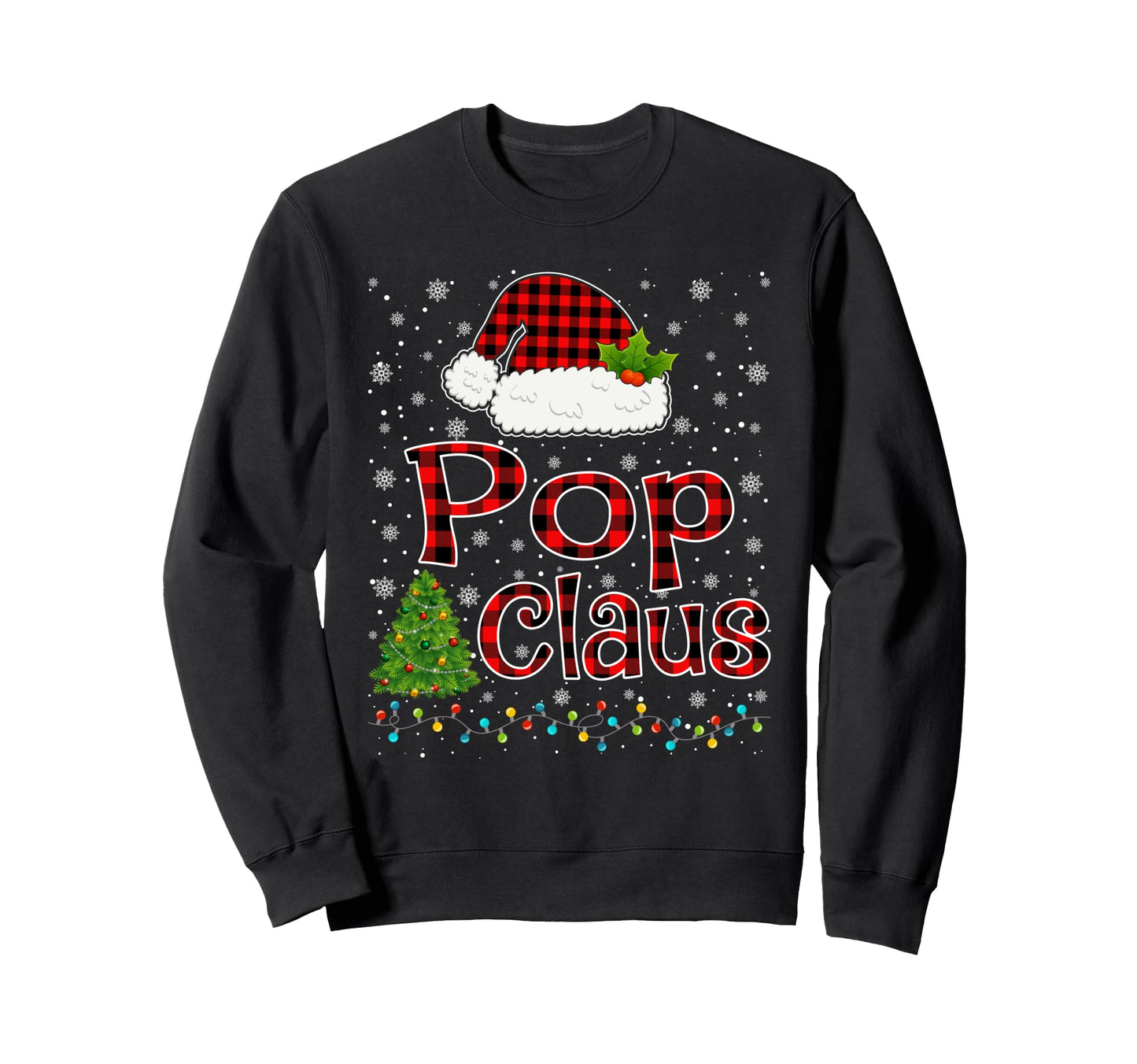 Funny Pop Claus Lights Pajama Family Sweatshirt - Aesthetic Graphic Unisex - T-Shirt, Sweatshirt, Hoodie