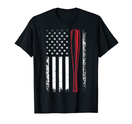 American Flag Baseball Flag Dad Mom T-Shirt - Novelty Apparel for Adults - T-Shirt, Sweatshirt, Hoodie