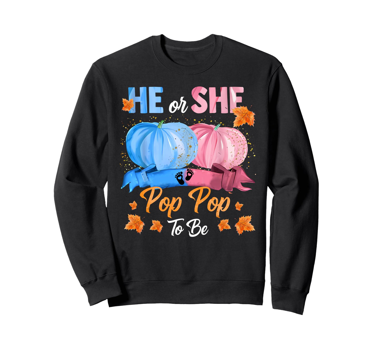 Halloween Pumpkin Gender Reveal Sweatshirt - Custom Art Print for Adults - T-Shirt, Sweatshirt, Hoodie