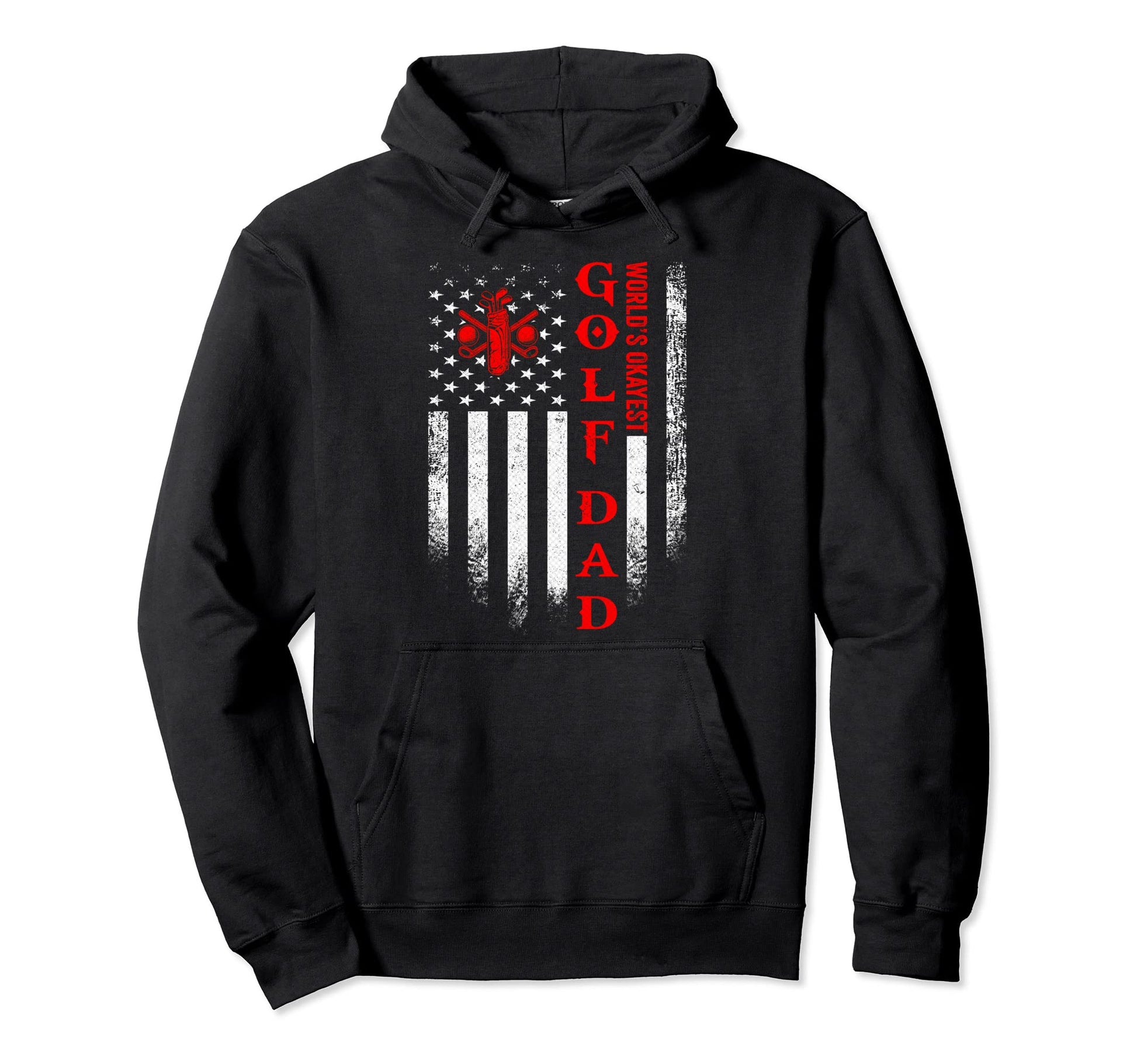 Usa American Flag Worlds Okayest Golf Hoodie - Novelty Apparel for Adults - T-Shirt, Sweatshirt, Hoodie