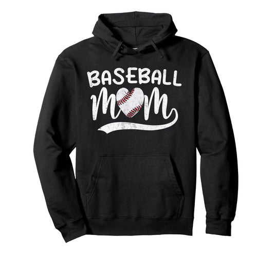 Baseball Mom Mama Funny Baseball Hoodie - Fun Novelty Design Men Women - T-Shirt, Sweatshirt, Hoodie