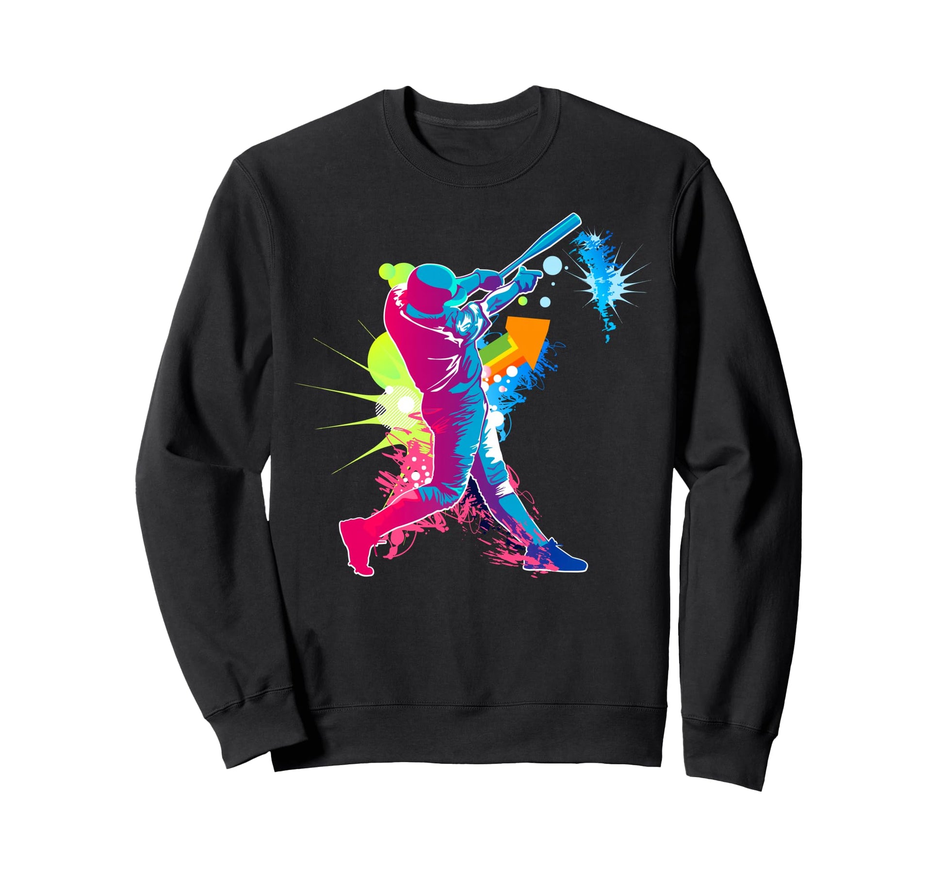 Paint Splash Baseball Player Coach Sweatshirt - Trendy Graphic Men Women - T-Shirt, Sweatshirt, Hoodie