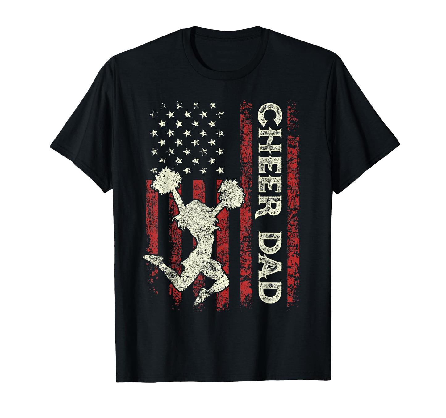 Cheer Dad Us Flag Dad Patriotic T-Shirt - Minimalist Print Unisex - T-Shirt, Sweatshirt, Hoodie