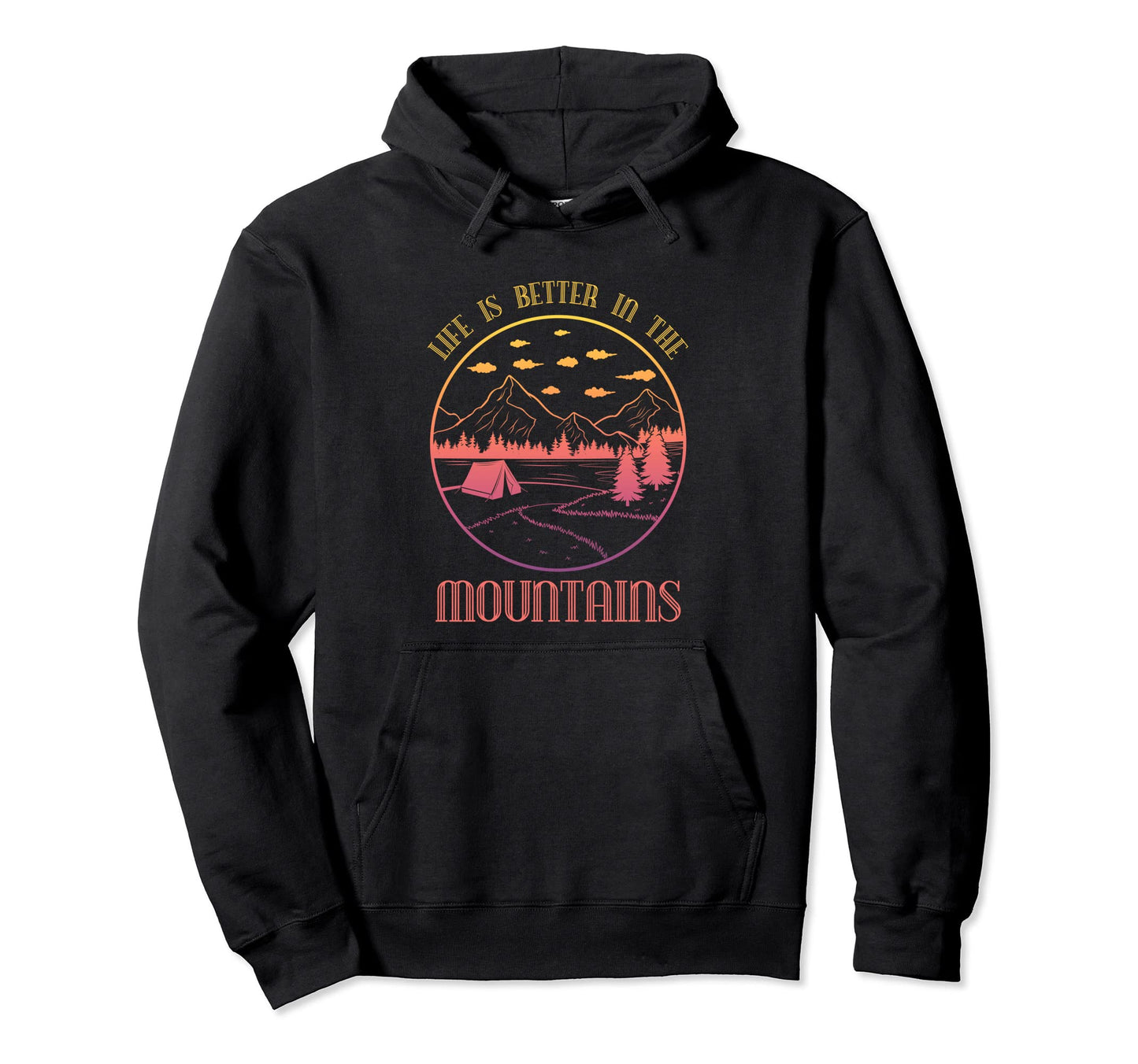 Life Mountains Nature Camper Wildlife Hoodie - Graphic Print Men Women - T-Shirt, Sweatshirt, Hoodie