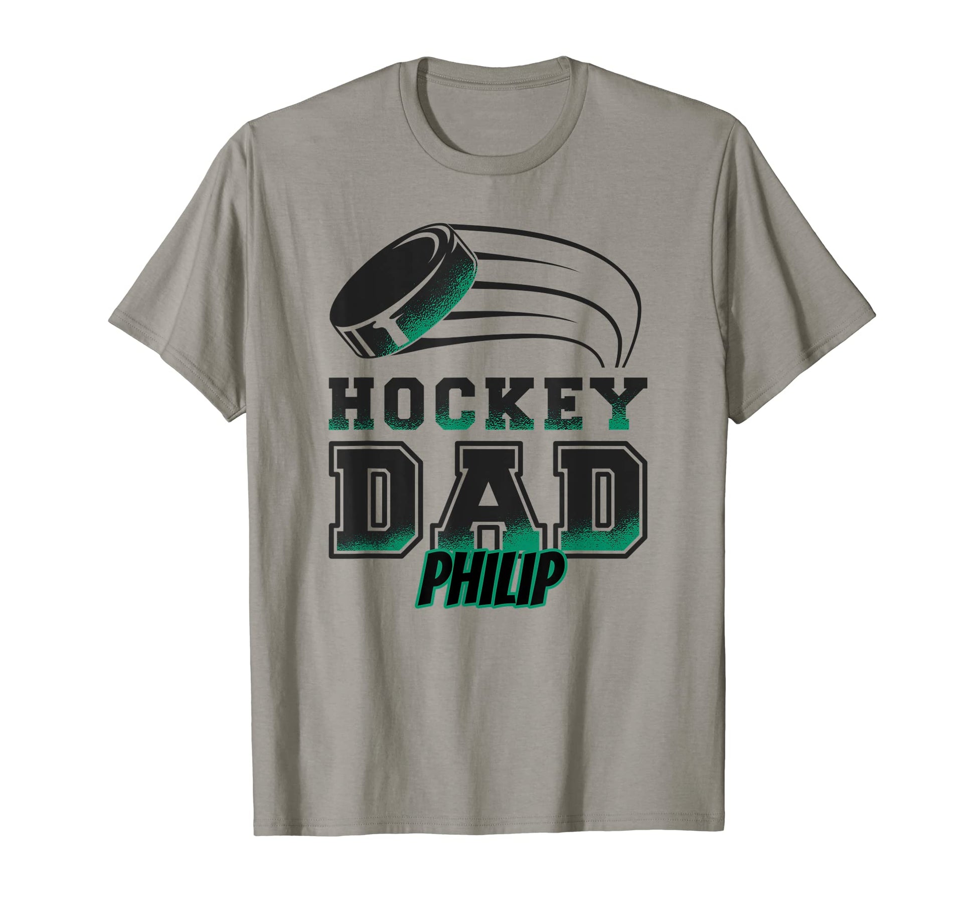 Philip Hockey Dad Puck Mens T-Shirt - Trendy Graphic for Adults - T-Shirt, Sweatshirt, Hoodie