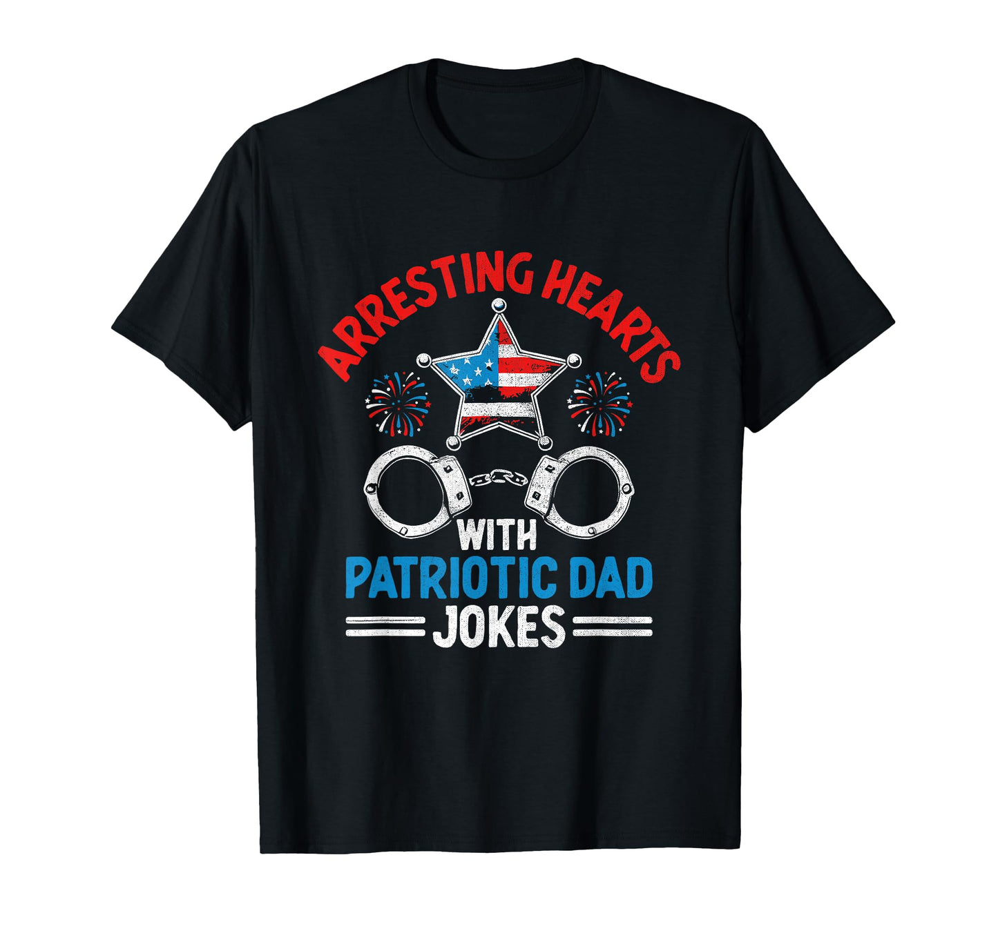 Funny Police Dad 4Th July American Flag T-Shirt - Graphic Print for Adults - T-Shirt, Sweatshirt, Hoodie