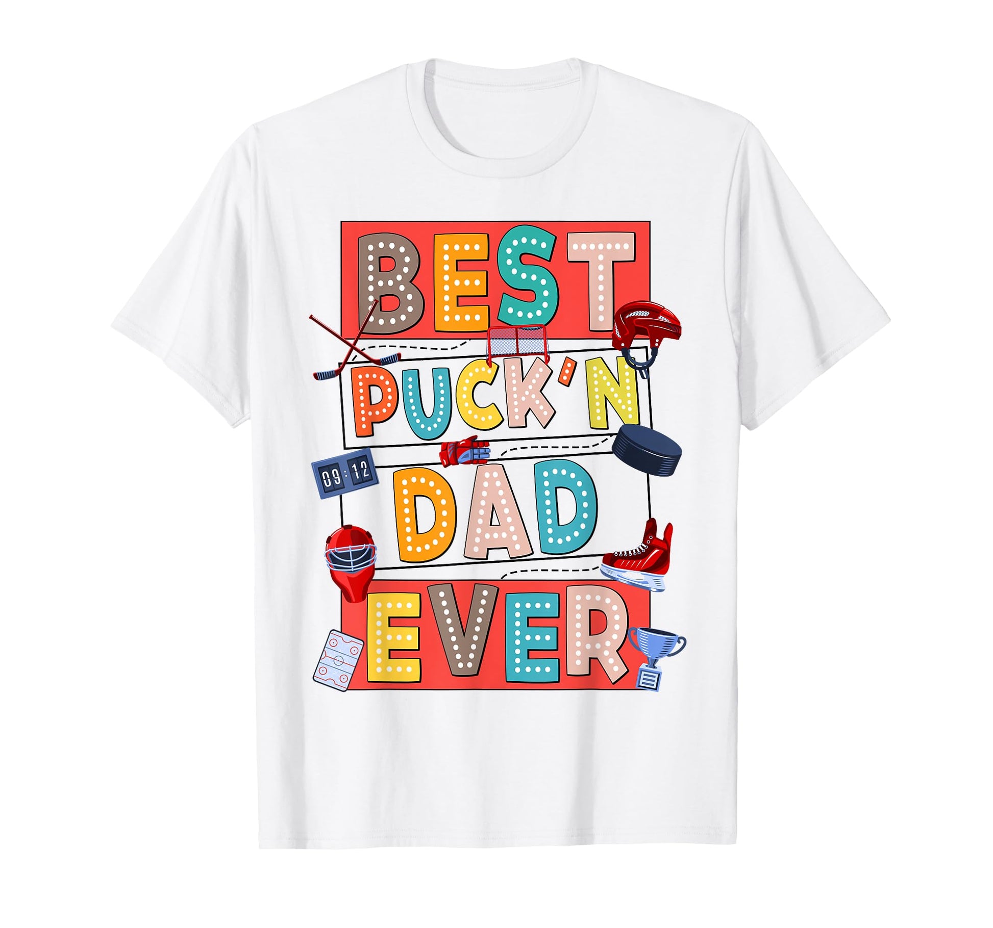 Hockey Dad Hockey Lover Biggest Fan Best T-Shirt - Custom Art Print Unisex - T-Shirt, Sweatshirt, Hoodie