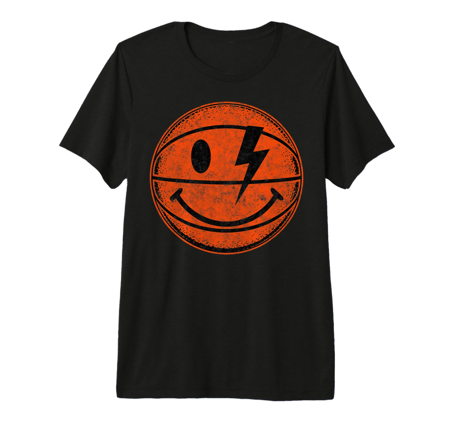 Smile Face Basketball Ball Basketball T-Shirt - Graphic Print Men Women - T-Shirt, Sweatshirt, Hoodie