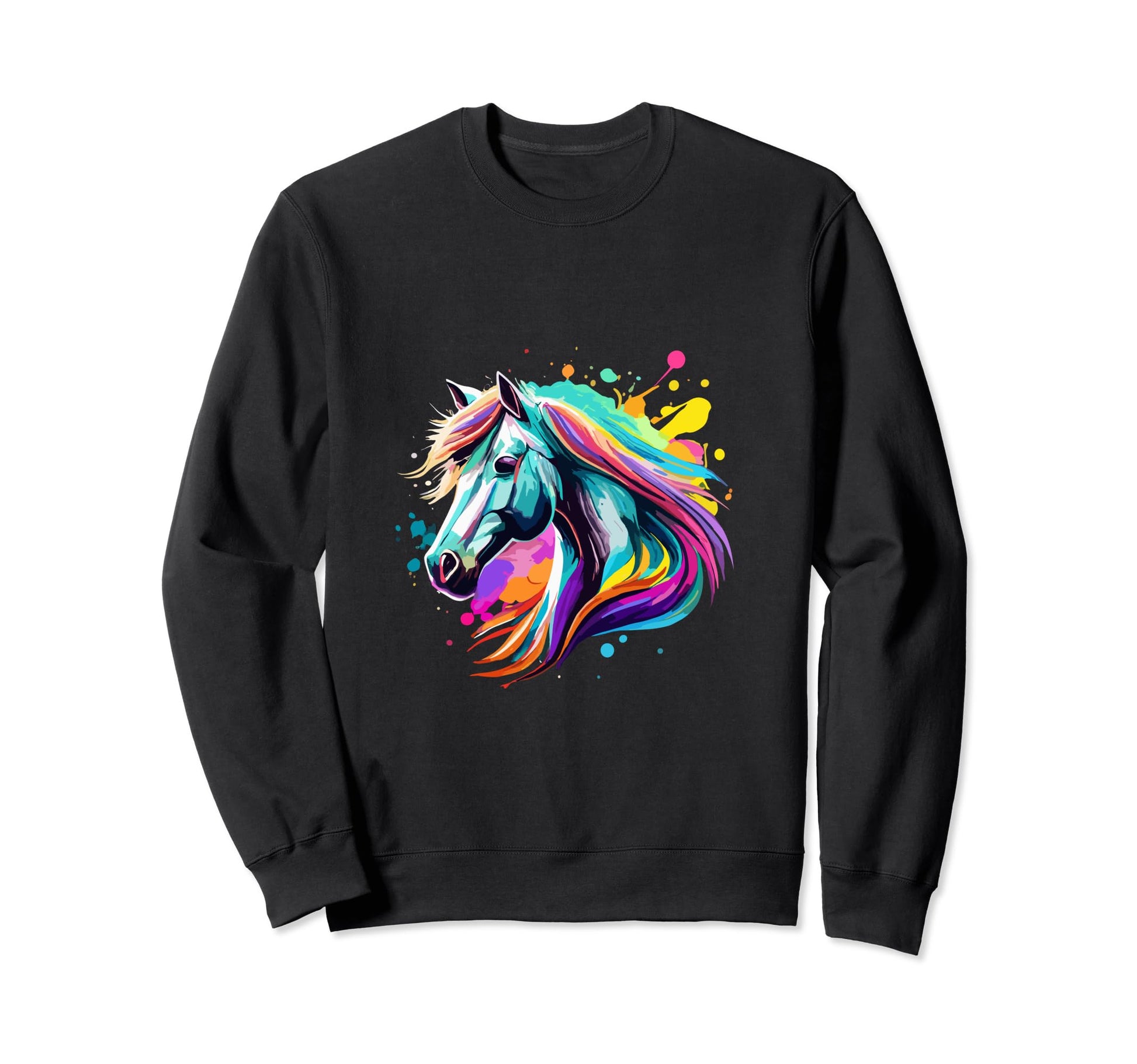 Horse Colorful Horses Head Pop Art And Sweatshirt - Trendy Graphic Unisex - T-Shirt, Sweatshirt, Hoodie