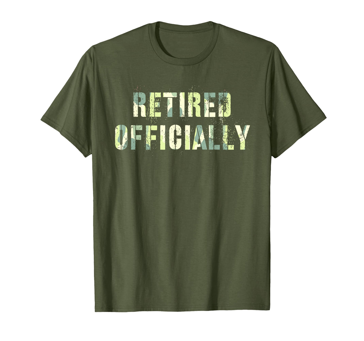 Camo Retired Officially Officer Grunt Corp T-Shirt - Graphic Print Unisex - T-Shirt, Sweatshirt, Hoodie