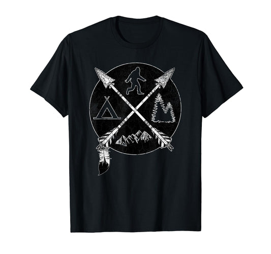 Camping Arrow Funny Dad Bigfoot T-Shirt - Novelty Apparel for Adults - T-Shirt, Sweatshirt, Hoodie