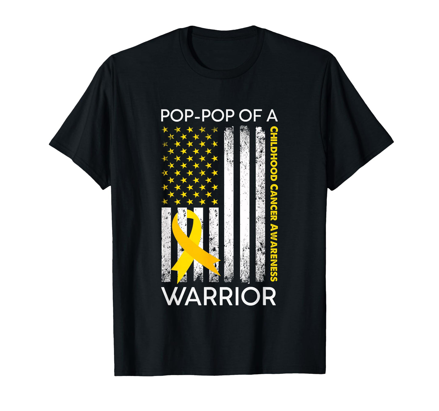 Pop Pop Warrior Childhood Cancer T-Shirt - Custom Art Print Men Women - T-Shirt, Sweatshirt, Hoodie