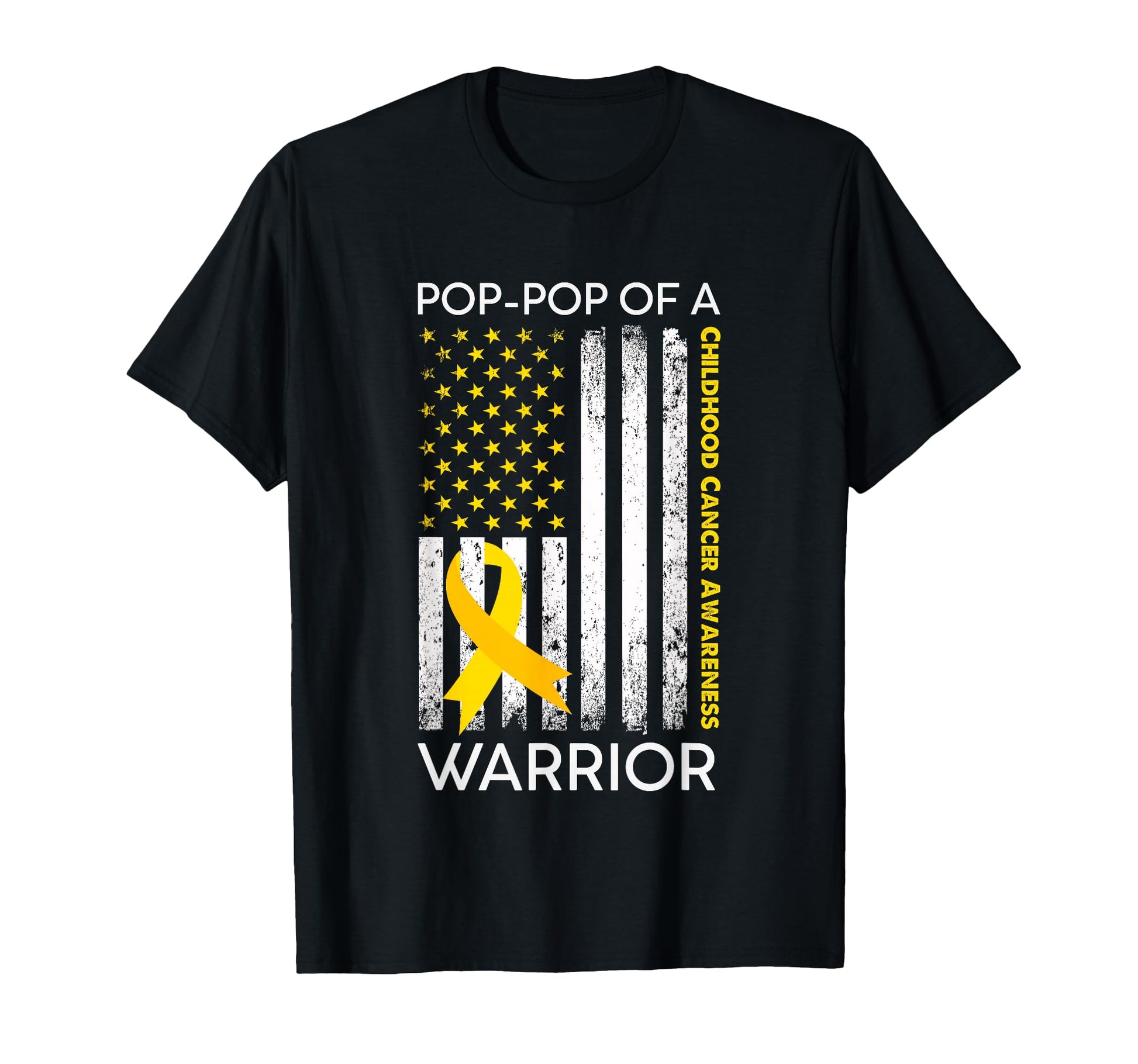Pop Pop Warrior Childhood Cancer T-Shirt - Custom Art Print Men Women - T-Shirt, Sweatshirt, Hoodie