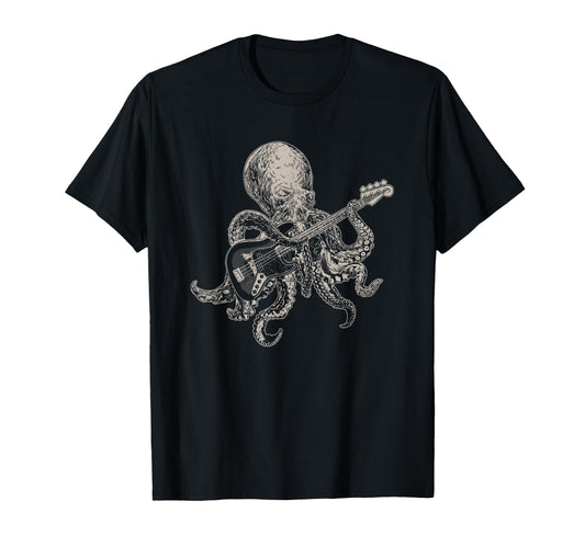 Bassist Octopus Bass Player Animal T-Shirt - Streetwear Style Men Women - T-Shirt, Sweatshirt, Hoodie