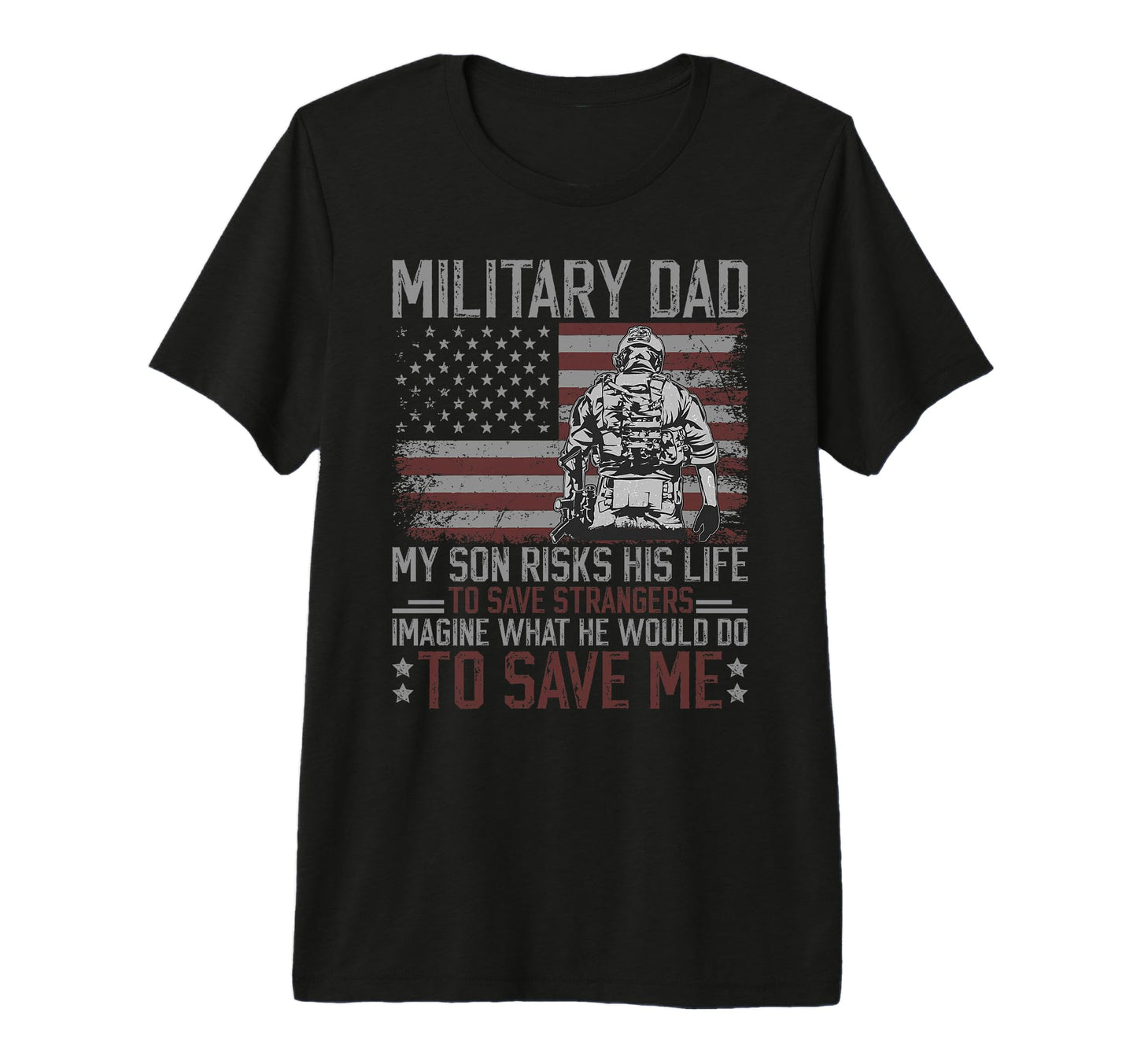 Mens Proud Military Dad American Flag T-Shirt - Streetwear Style Men Women - T-Shirt, Sweatshirt, Hoodie