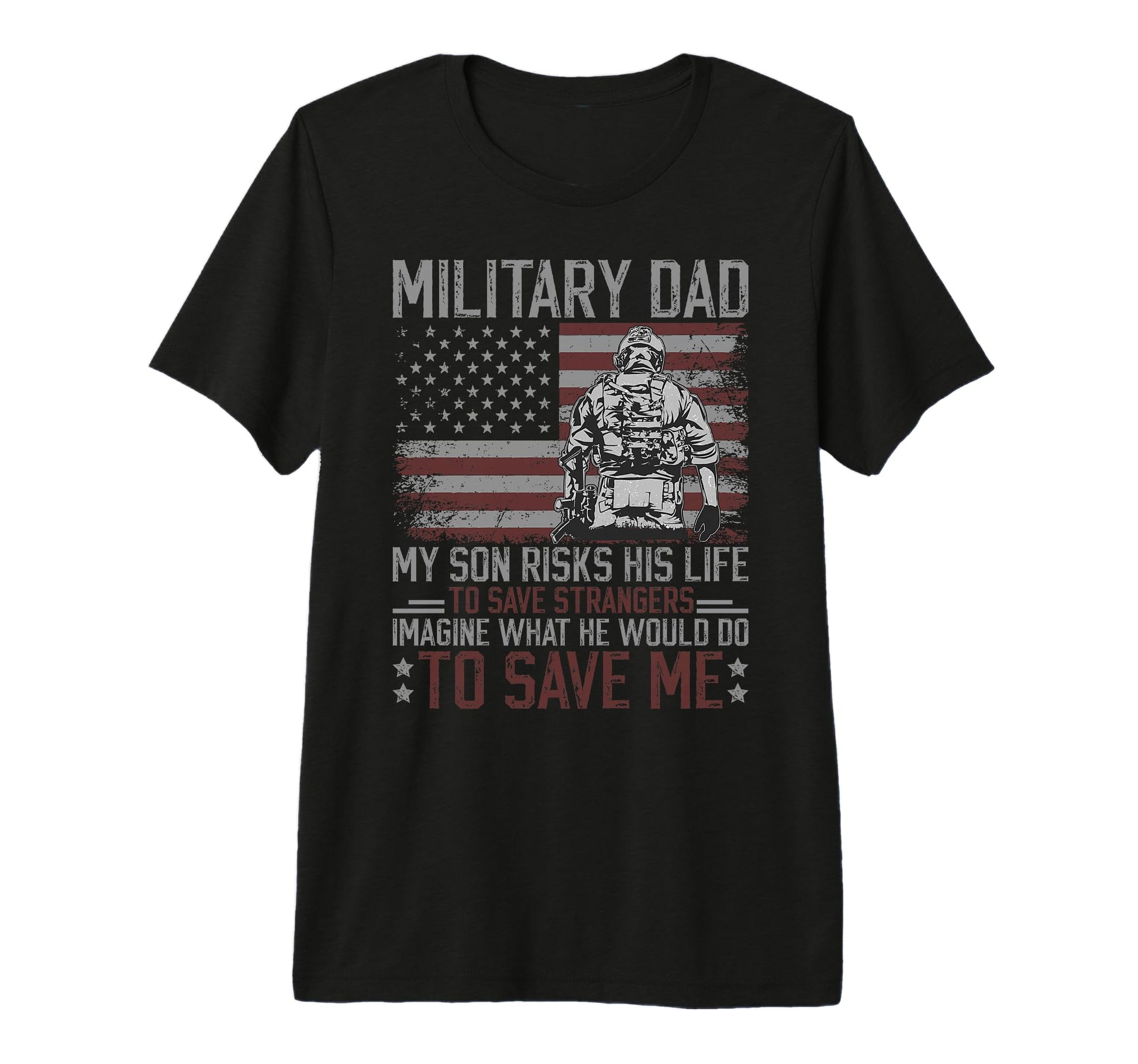 Mens Proud Military Dad American Flag T-Shirt - Streetwear Style Men Women - T-Shirt, Sweatshirt, Hoodie