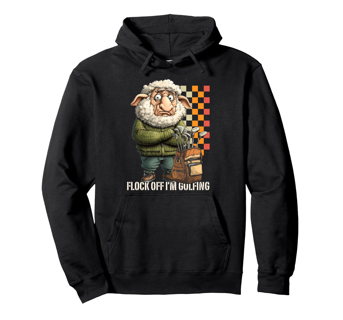 Unique Funny Sheep Golf Player Him Dad Hoodie - Trendy Graphic Men Women - T-Shirt, Sweatshirt, Hoodie