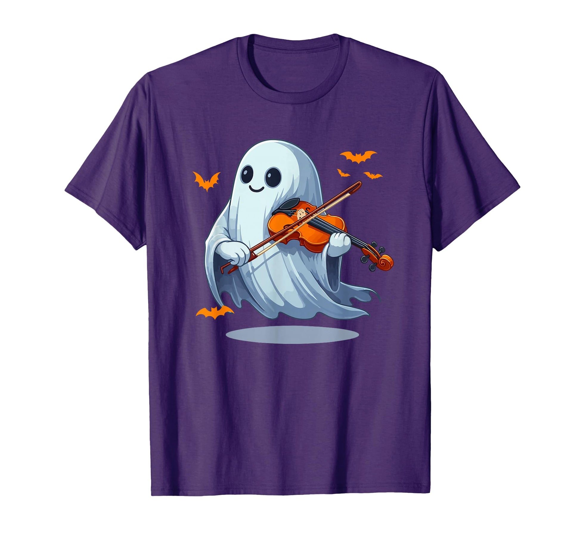 Boo Ghost Playing Violin Halloween T-Shirt - Unique Graphic Men Women - T-Shirt, Sweatshirt, Hoodie