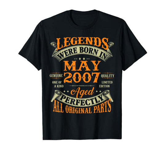 19Th Birthday Gift Legend Born May T-Shirt - Casual Everyday Wear Unisex - T-Shirt, Sweatshirt, Hoodie