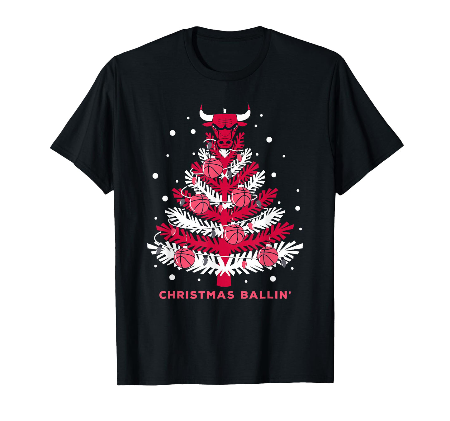 Nba Chicago Bulls X Mas Tree T-Shirt - Novelty Apparel for Adults - T-Shirt, Sweatshirt, Hoodie