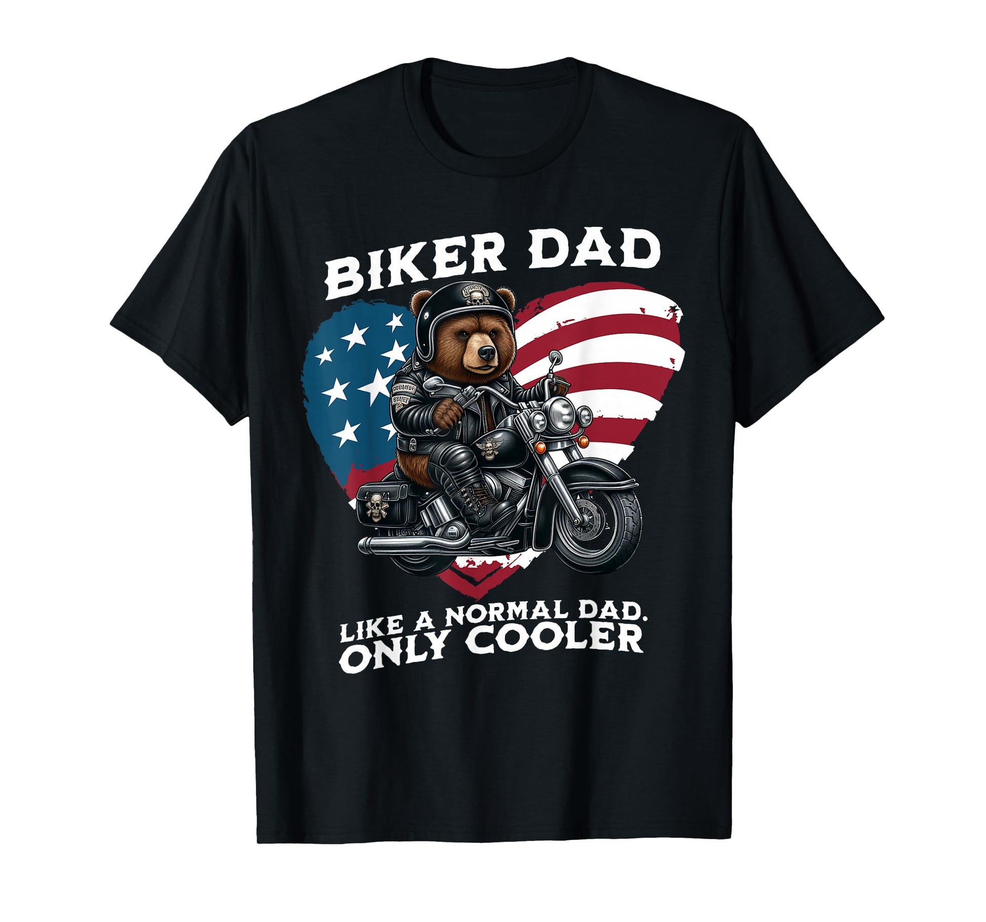 Motorcycle Bear Rider American Flag T-Shirt - Streetwear Style Unisex - T-Shirt, Sweatshirt, Hoodie