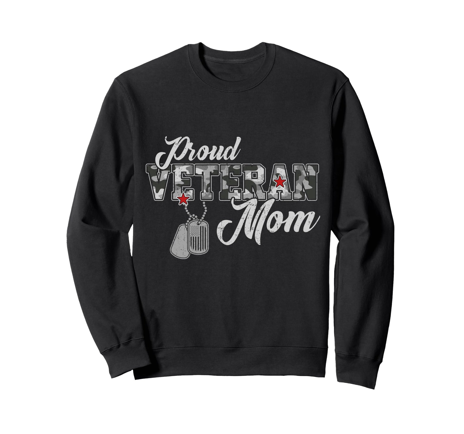 Proud Veteran Mom Camouflage Flag Us Sweatshirt - Unique Graphic Unisex - T-Shirt, Sweatshirt, Hoodie