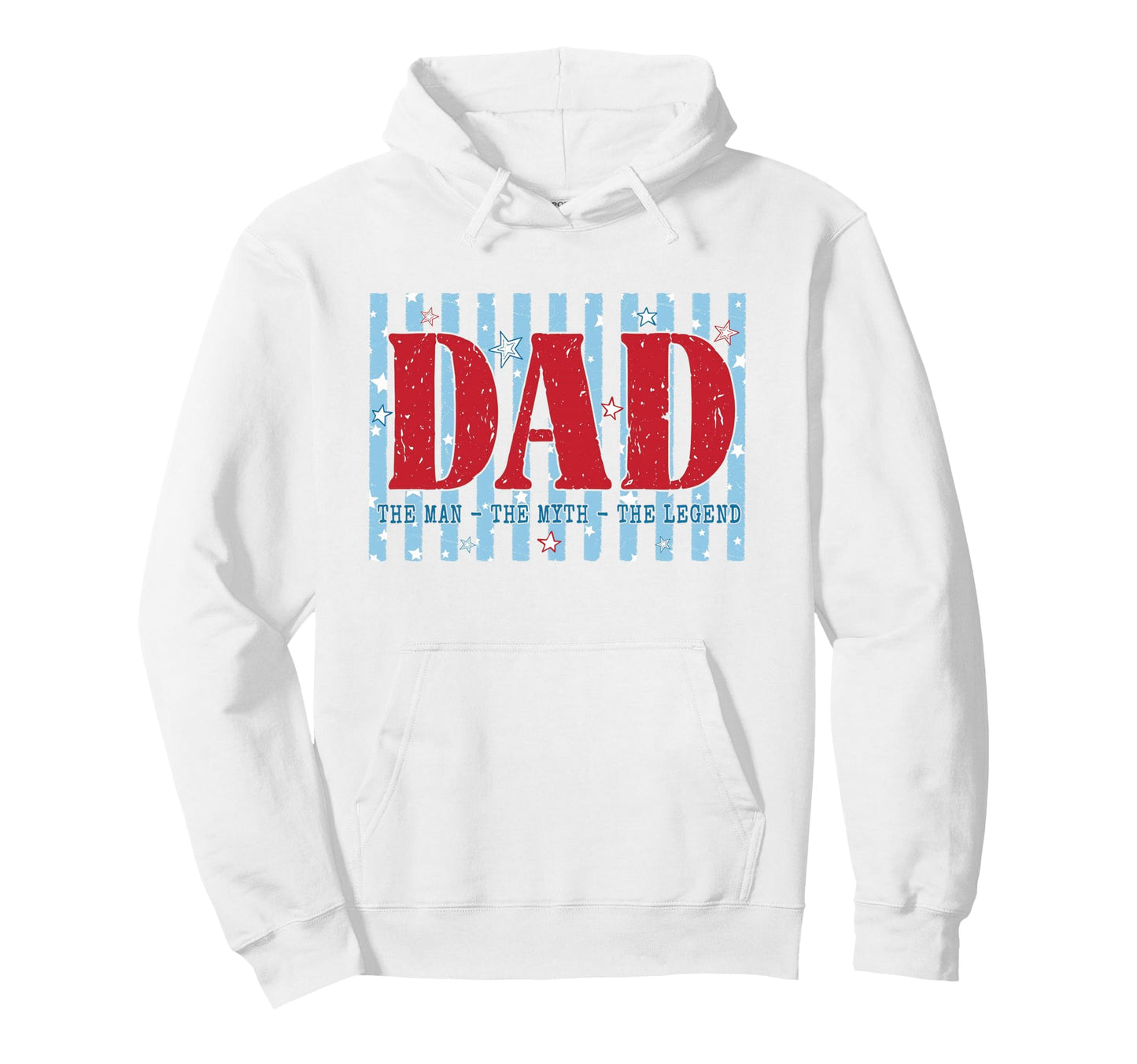 Distressed American Flag Dad Myth Hoodie - Streetwear Style Men Women - T-Shirt, Sweatshirt, Hoodie