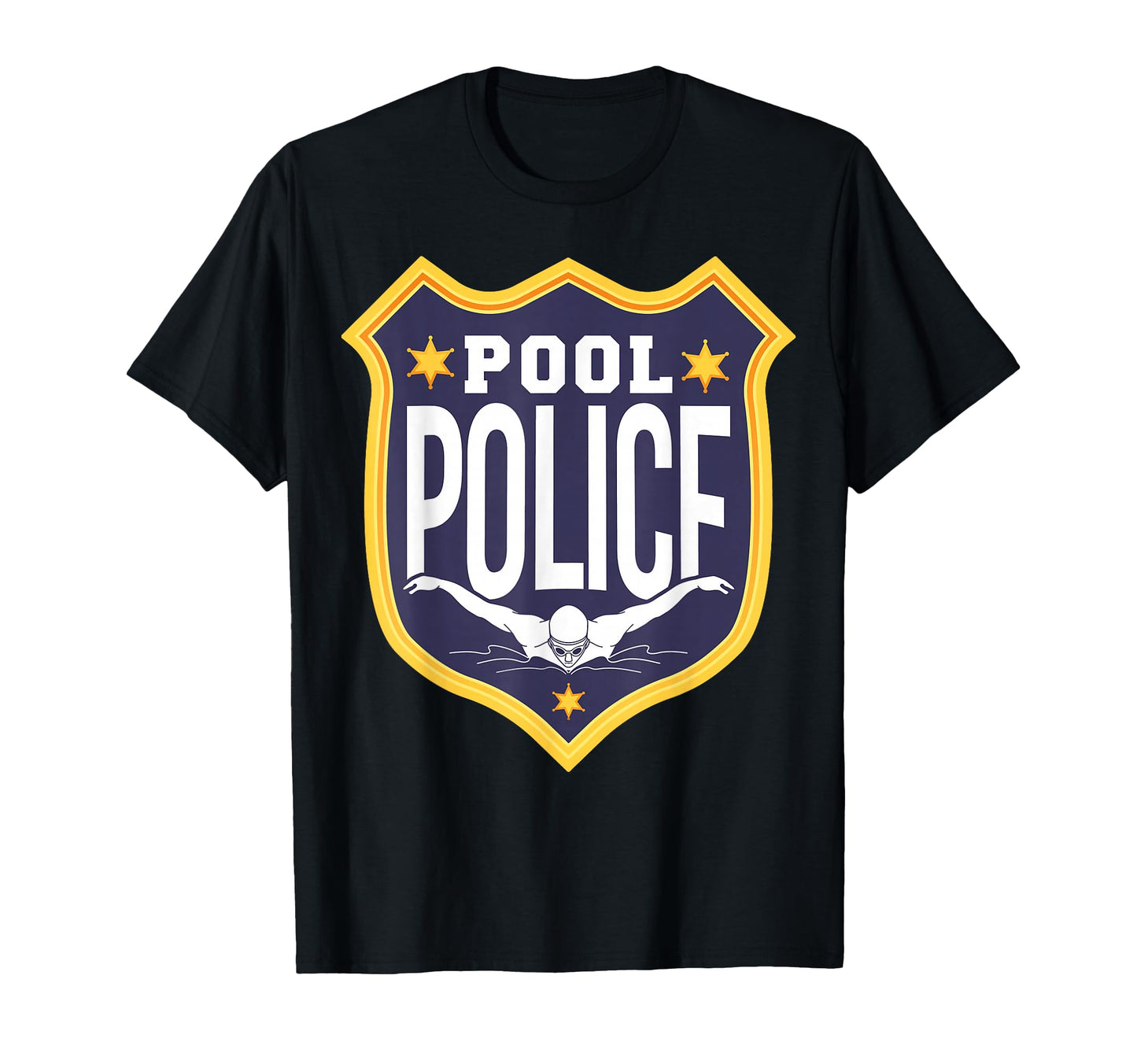 Swimming Swimmer Swim Pool Police Coach Dad T-Shirt - Graphic Print Unisex - T-Shirt, Sweatshirt, Hoodie