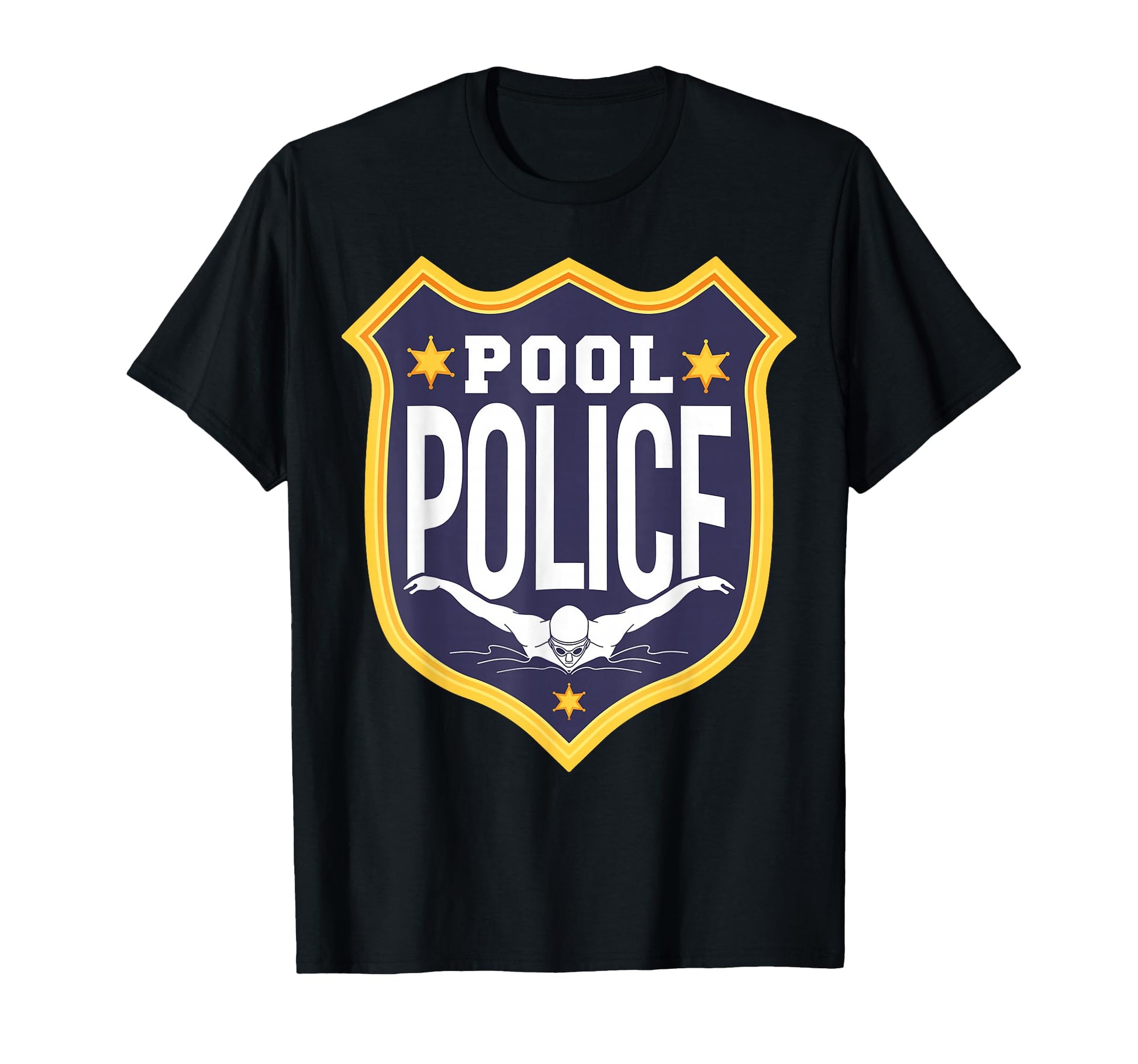 Swimming Swimmer Swim Pool Police Coach Dad T-Shirt - Graphic Print Unisex - T-Shirt, Sweatshirt, Hoodie