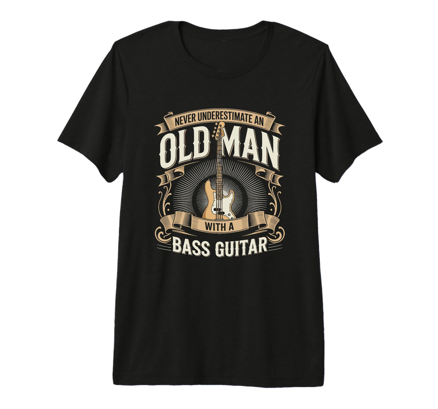 Mens Never Underestimate Old Bass T-Shirt - Trendy Graphic for Adults - T-Shirt, Sweatshirt, Hoodie