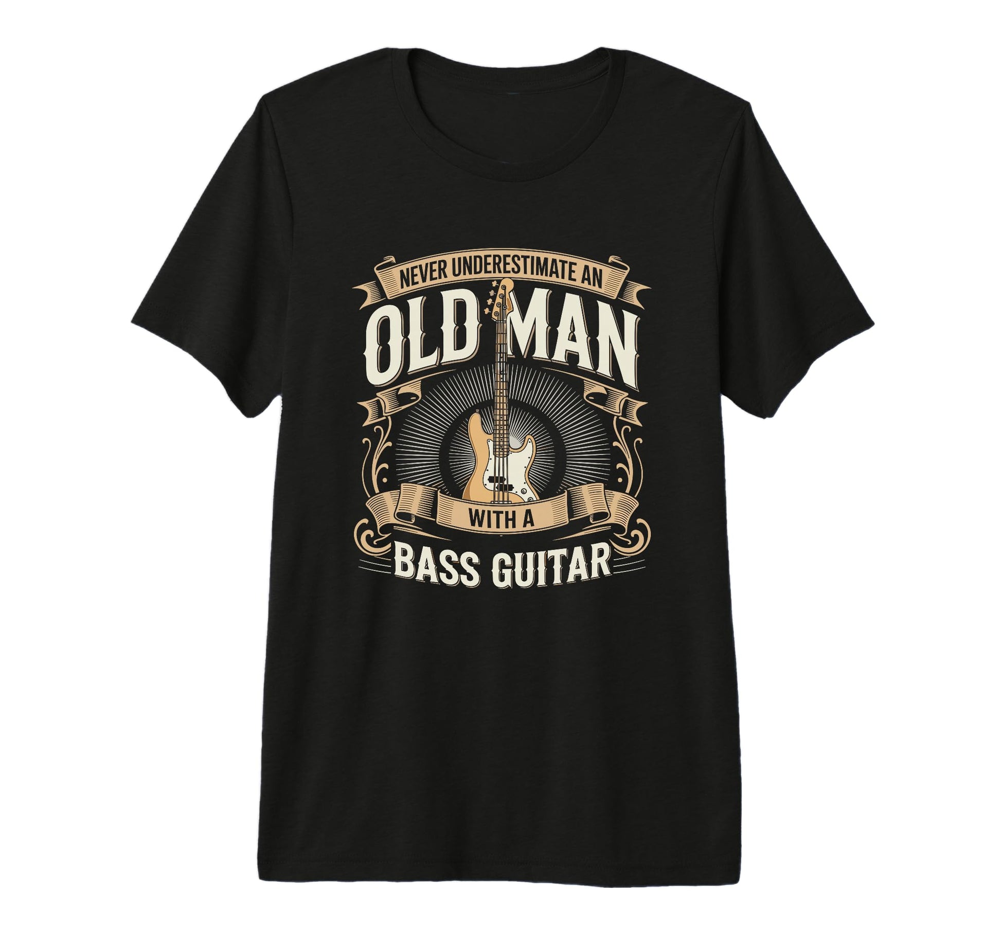 Mens Never Underestimate Old Bass T-Shirt - Trendy Graphic for Adults - T-Shirt, Sweatshirt, Hoodie