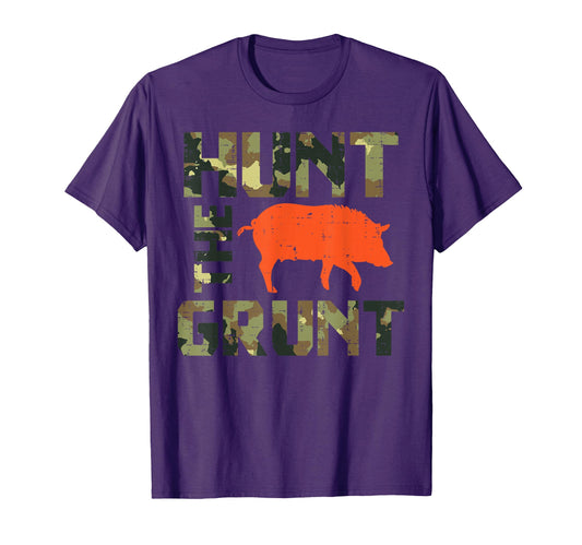 Camo Hunt Grunt Hog Wild Boar T-Shirt - Streetwear Style for Adults - T-Shirt, Sweatshirt, Hoodie