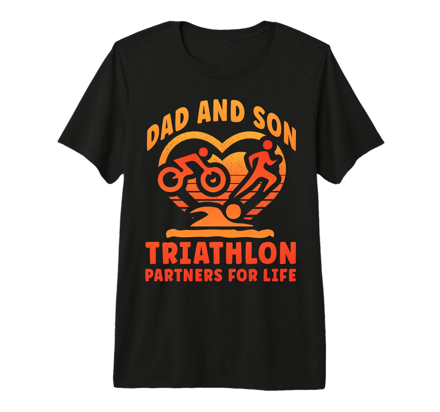 Dad And Son Triathlon Partners Life T-Shirt - Custom Art Print Men Women - T-Shirt, Sweatshirt, Hoodie