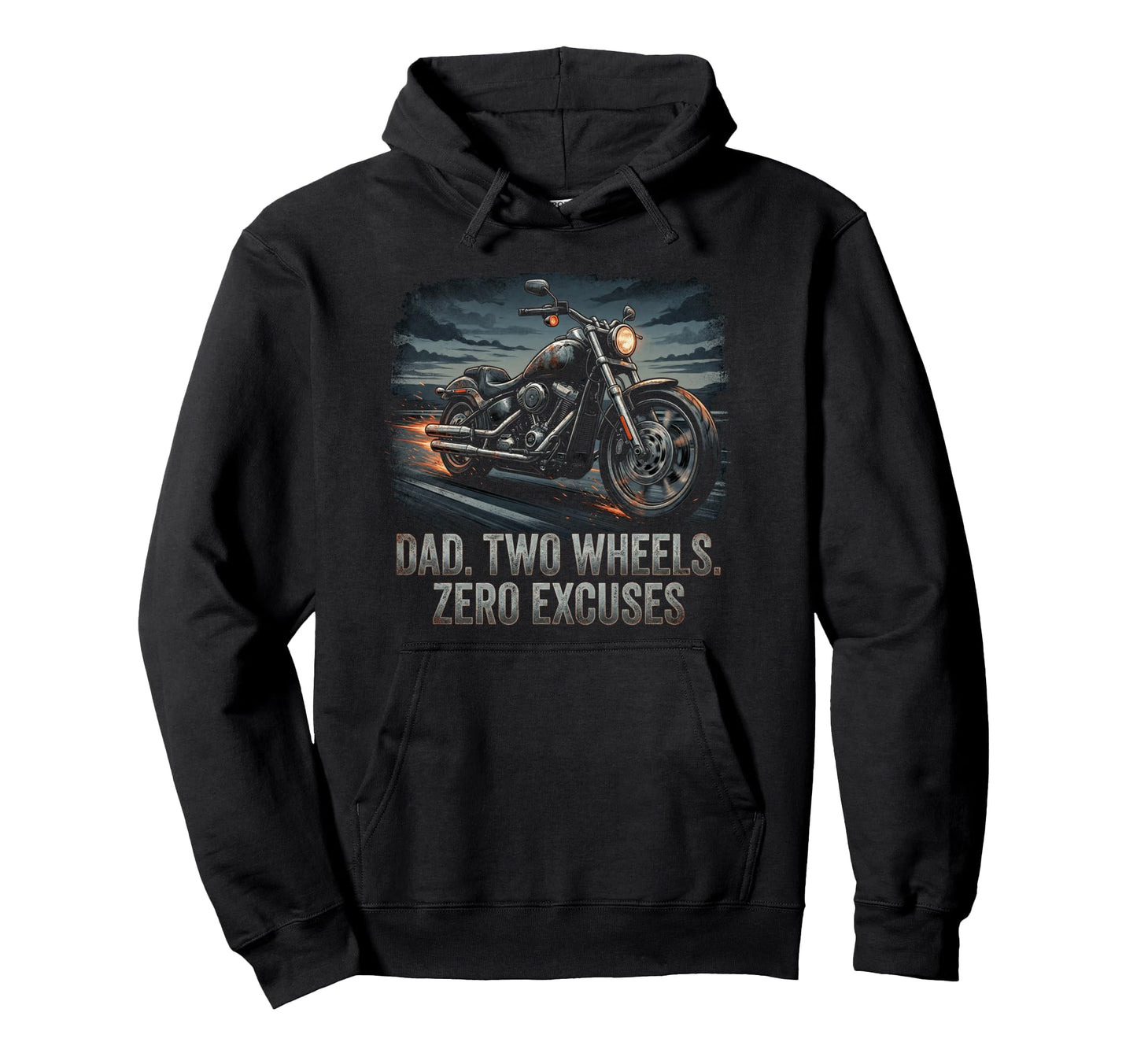 Funny Papa Motorcycle Rider Dad Hoodie - Fun Novelty Design for Adults - T-Shirt, Sweatshirt, Hoodie