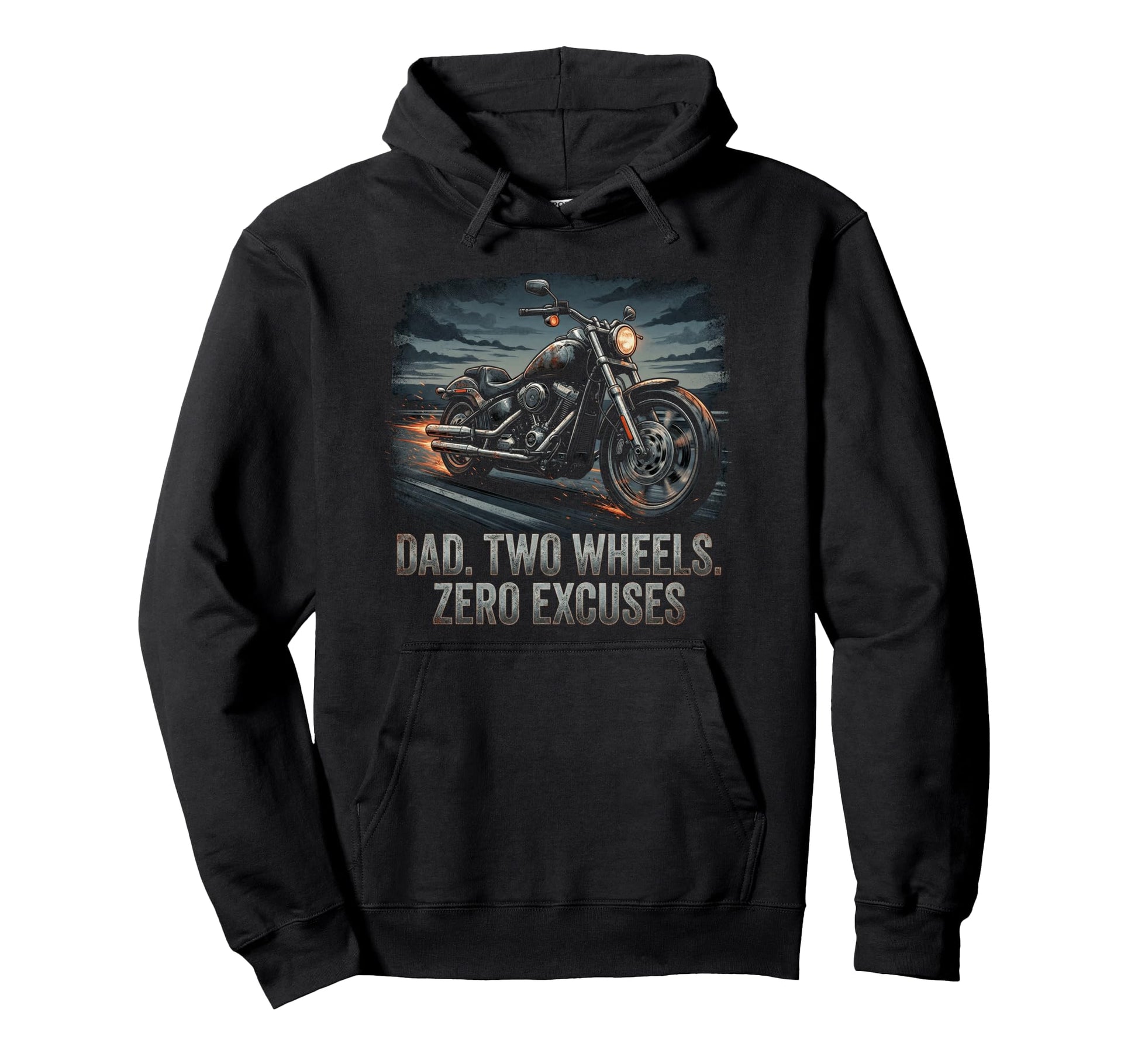 Funny Papa Motorcycle Rider Dad Hoodie - Fun Novelty Design for Adults - T-Shirt, Sweatshirt, Hoodie