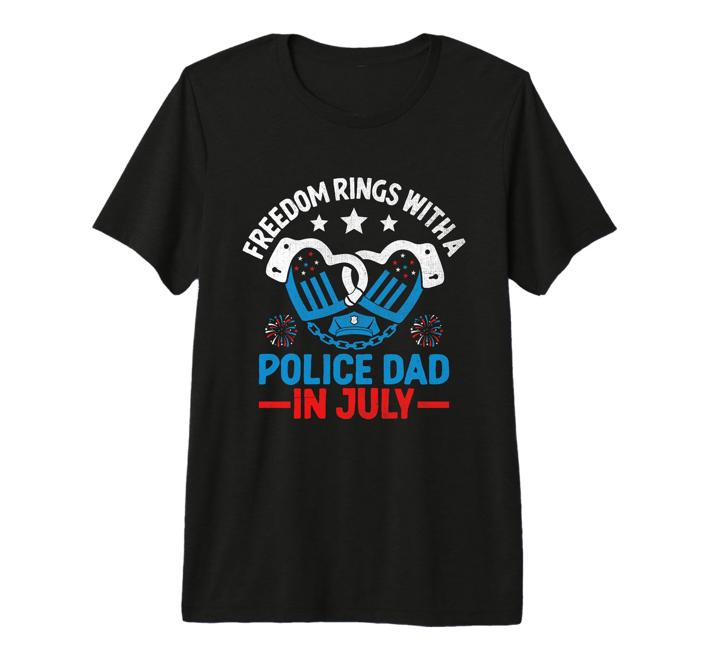 Funny Police Dad 4Th July American T-Shirt - Minimalist Print Men Women - T-Shirt, Sweatshirt, Hoodie