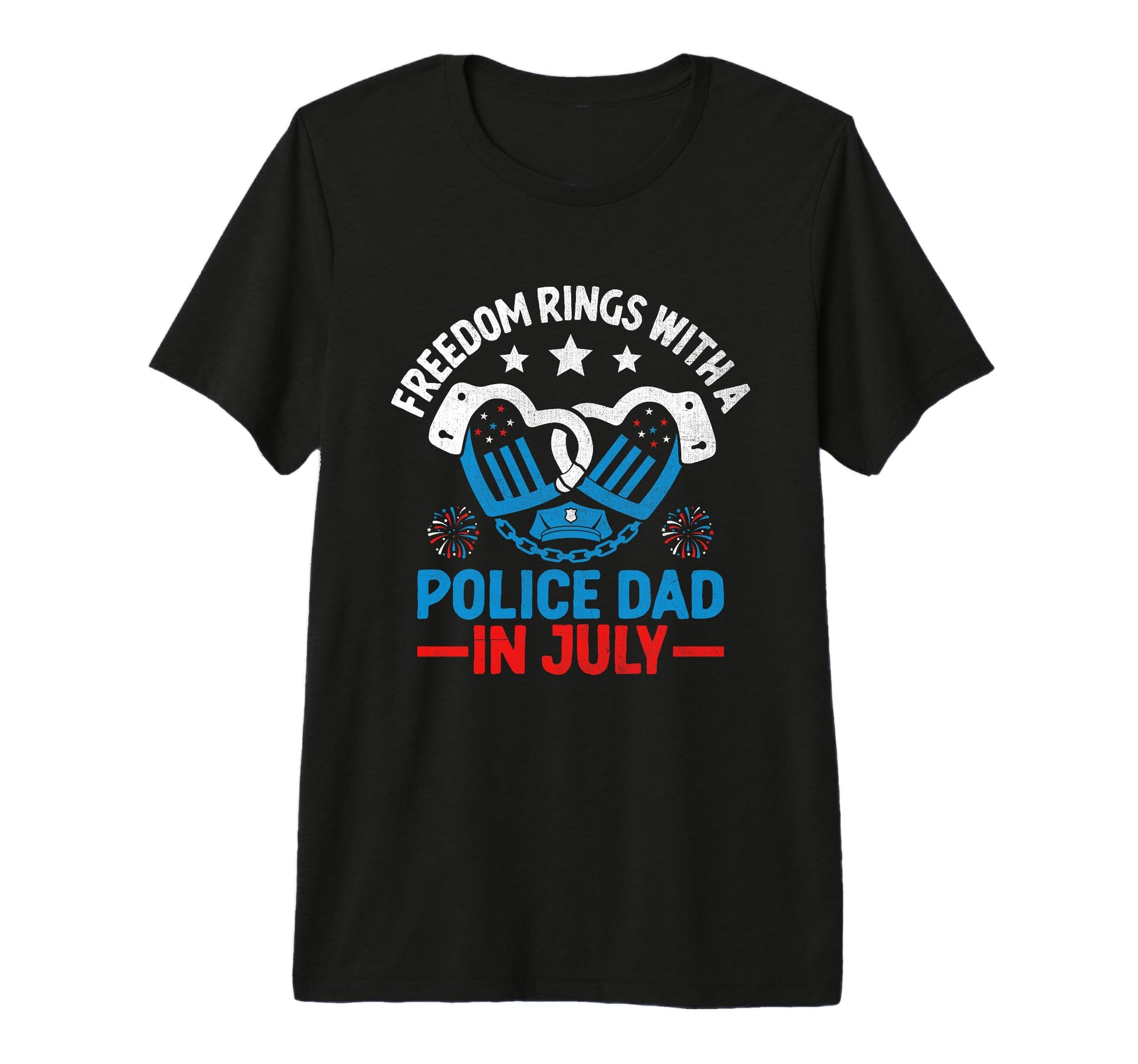 Funny Police Dad 4Th July American T-Shirt - Minimalist Print Men Women - T-Shirt, Sweatshirt, Hoodie