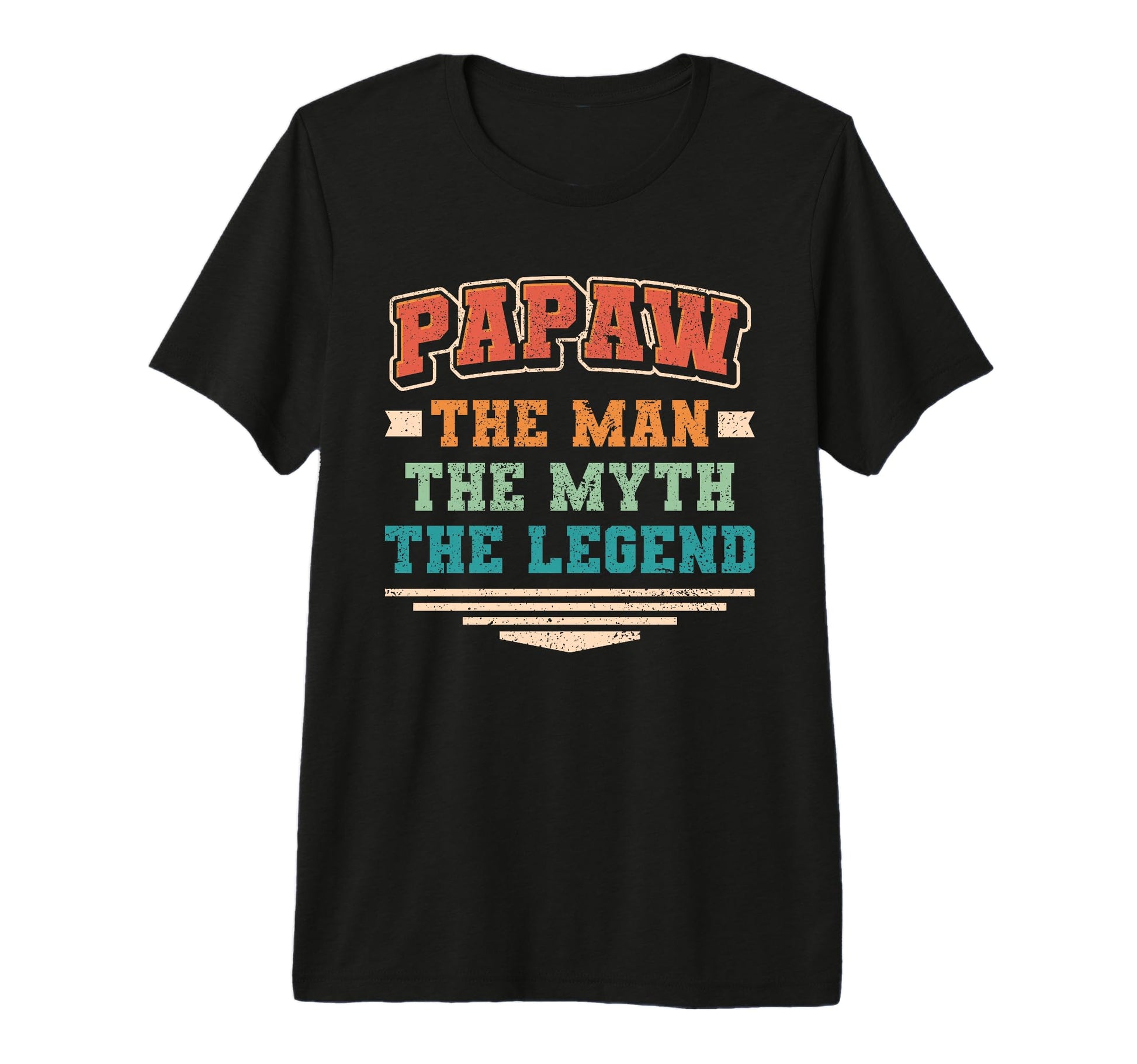Mens Papaw Myth Legend Dad Grandpa Tri Blend T-Shirt - Graphic Print Unisex - T-Shirt, Sweatshirt, Hoodie