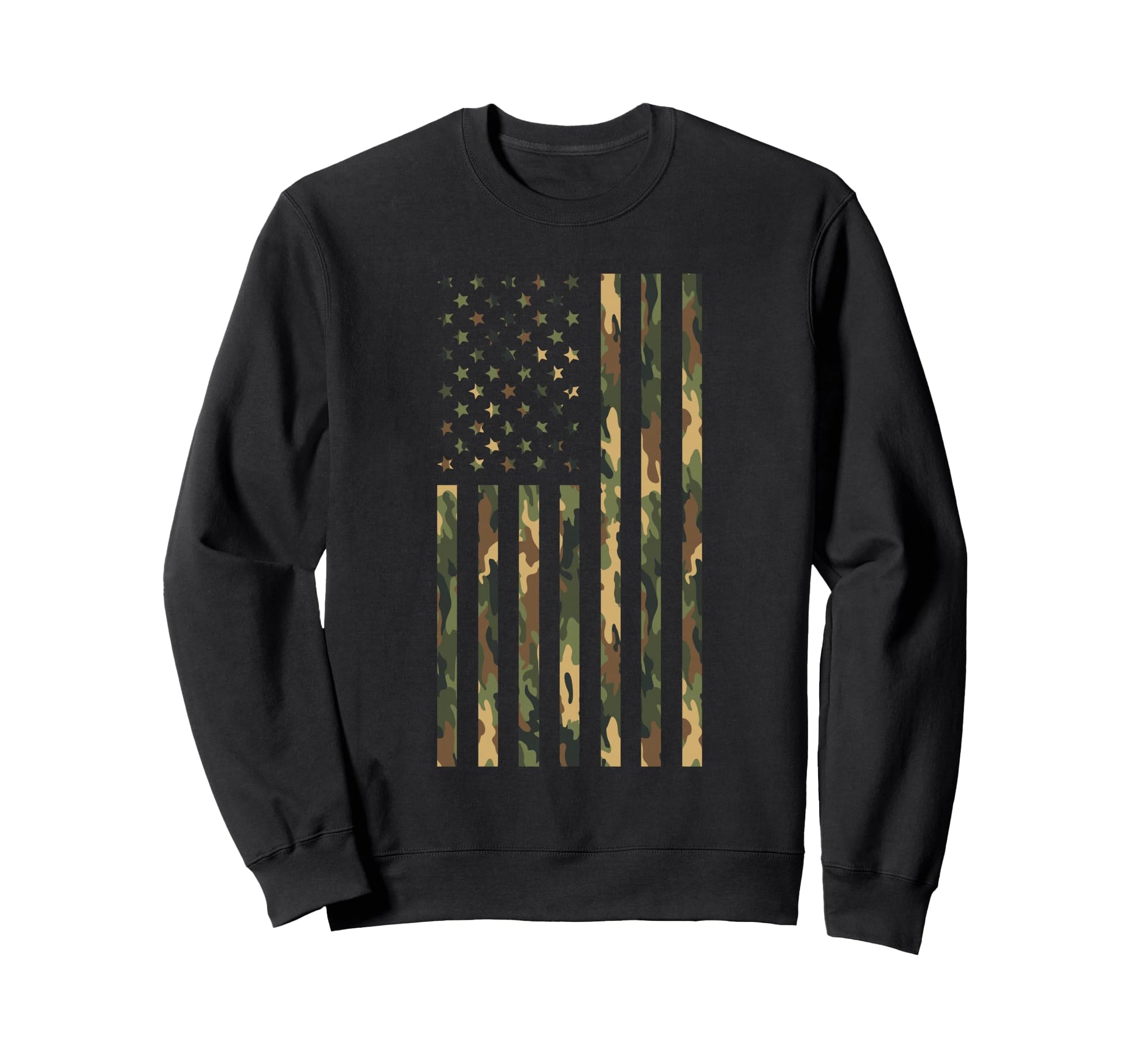 Camo American Flag Usa Military Sweatshirt - Streetwear Style for Adults - T-Shirt, Sweatshirt, Hoodie