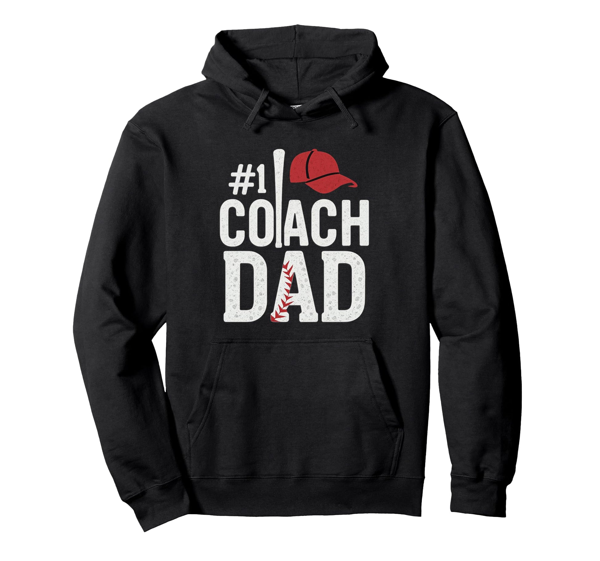 Number One Baseball Dad Fathers Day 1 Daddy Hoodie - Unique Graphic Unisex - T-Shirt, Sweatshirt, Hoodie