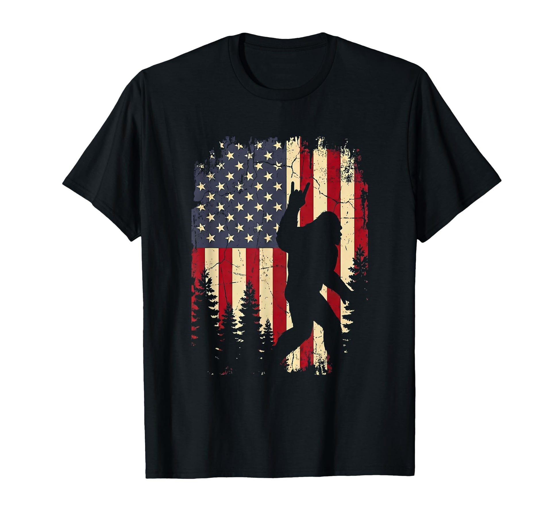 Funny Bigfoot Rock Sasquatch America T-Shirt - Streetwear Style Men Women - T-Shirt, Sweatshirt, Hoodie