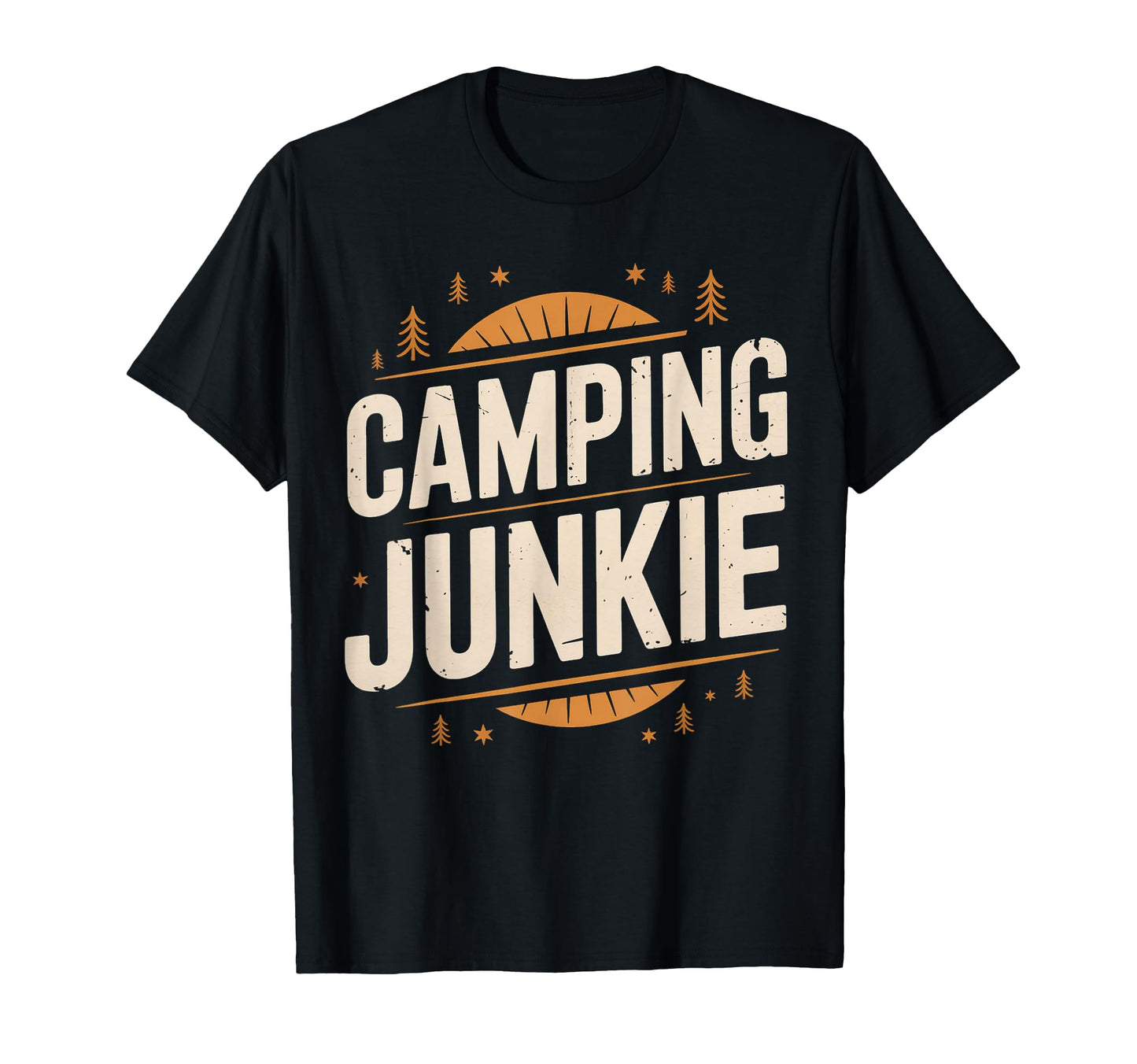 Funny Camping Junkie Outdoor T-Shirt - Minimalist Print Men Women - T-Shirt, Sweatshirt, Hoodie
