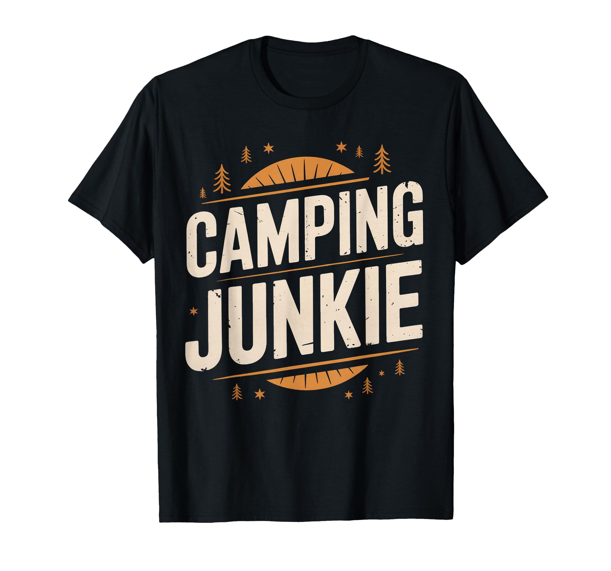 Funny Camping Junkie Outdoor T-Shirt - Minimalist Print Men Women - T-Shirt, Sweatshirt, Hoodie