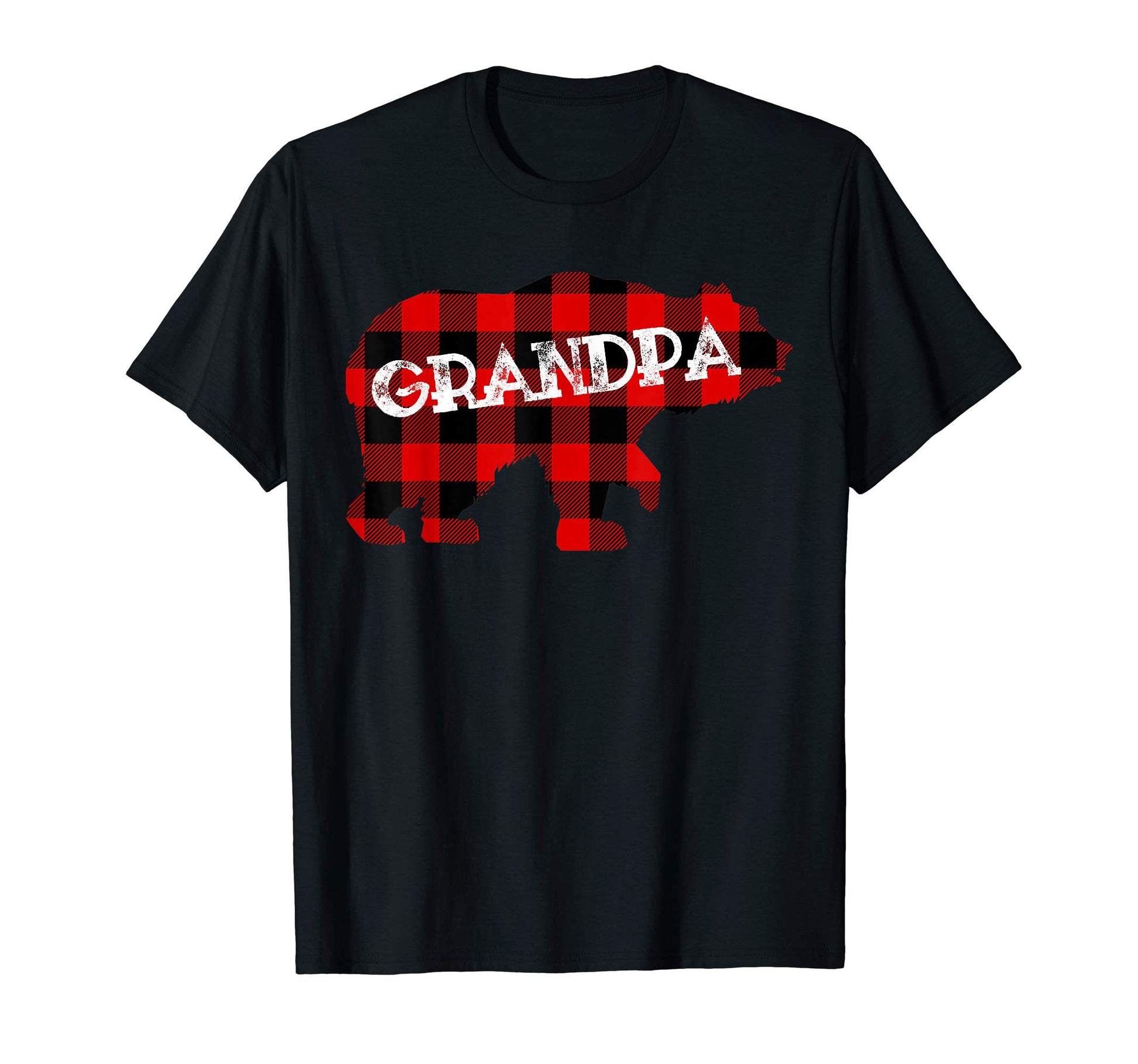 Mens Grandpa Bear Buffalo Plaid T-Shirt - Novelty Apparel for Adults - T-Shirt, Sweatshirt, Hoodie