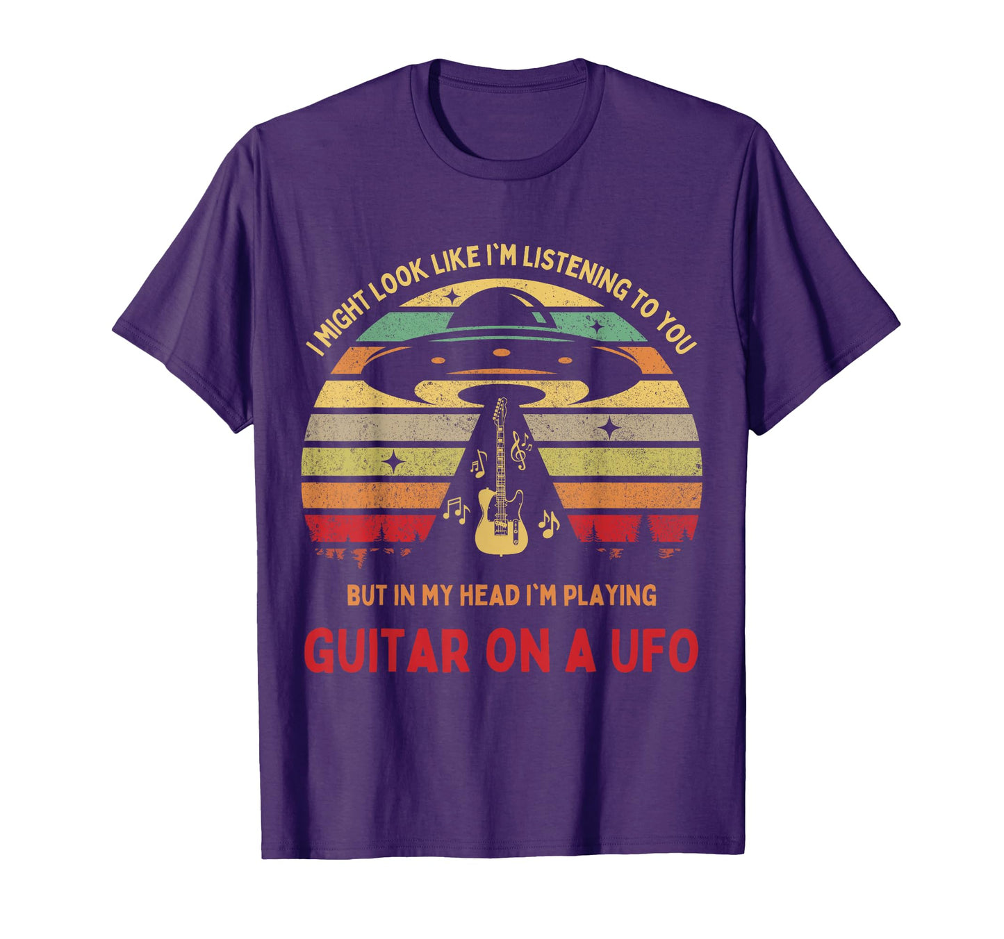 Funny Alien Playing Guitar Ufo T-Shirt - Aesthetic Graphic for Adults - T-Shirt, Sweatshirt, Hoodie