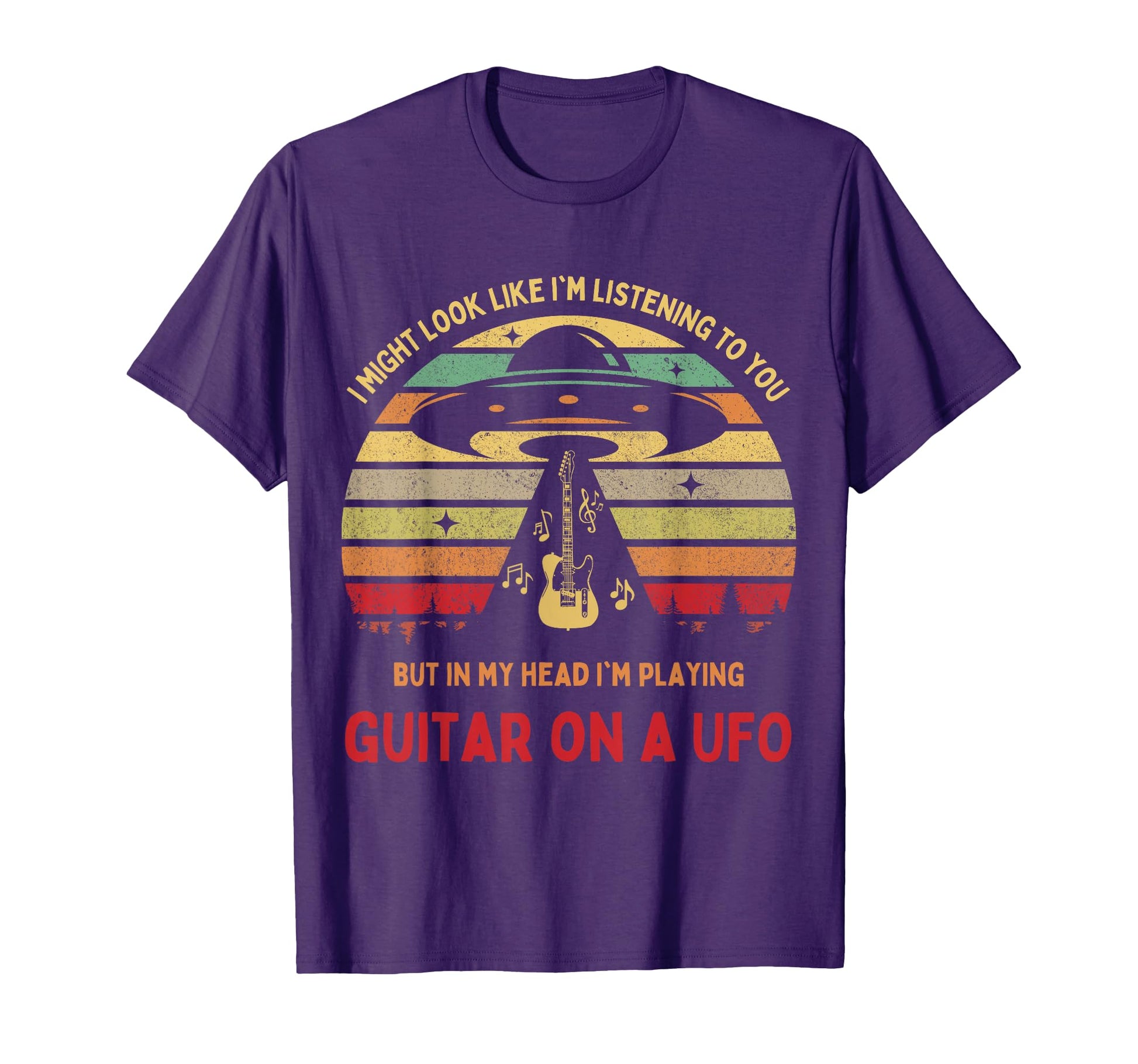 Funny Alien Playing Guitar Ufo T-Shirt - Aesthetic Graphic for Adults - T-Shirt, Sweatshirt, Hoodie