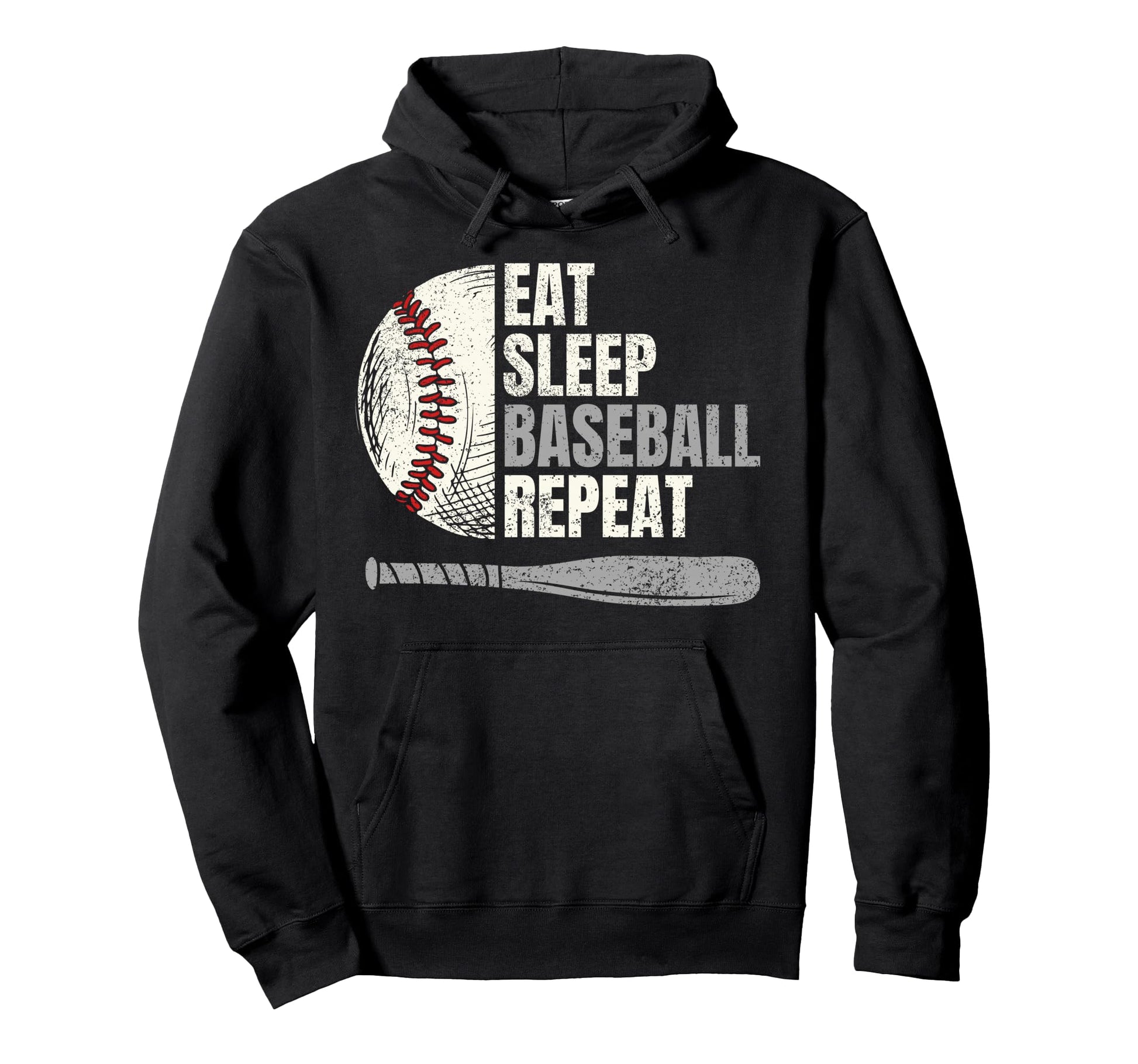 Eat Sleep Baseball Repeat Baseball Hoodie - Casual Everyday Wear Men Women - T-Shirt, Sweatshirt, Hoodie